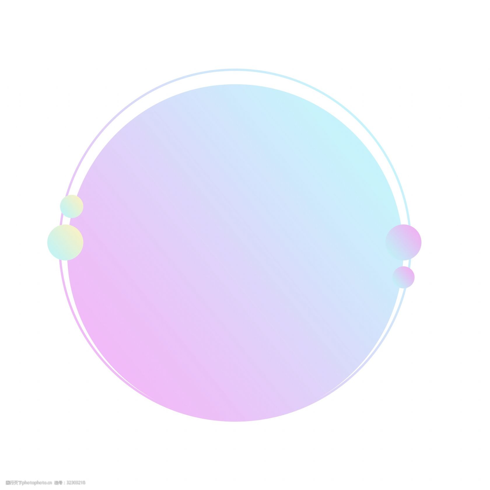 手绘渐变创意圆形标签