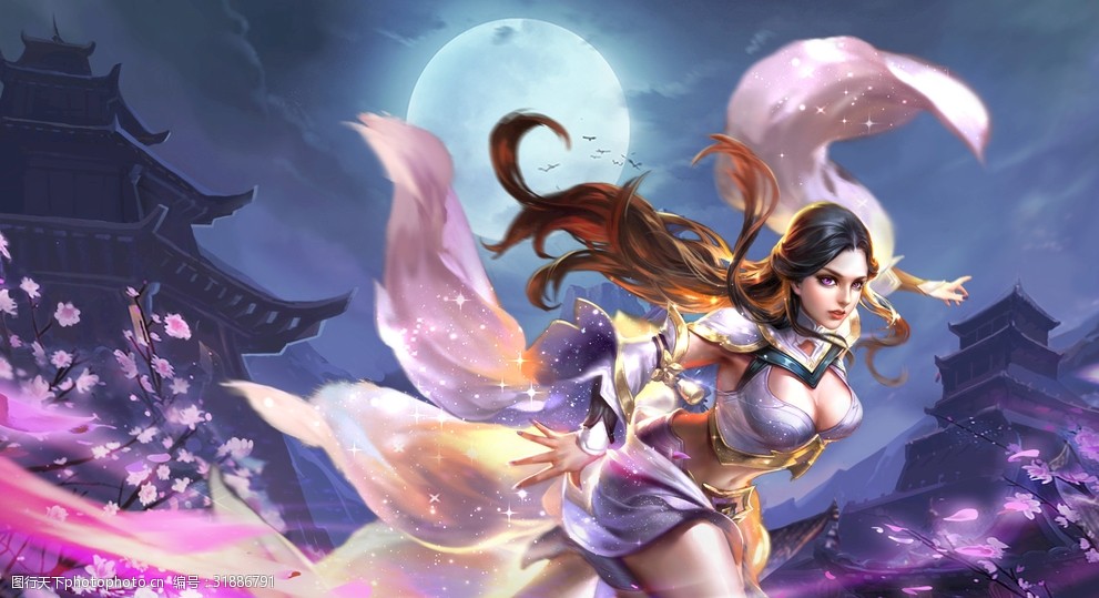 王者荣耀露娜-紫霞仙子英雄图片-图行天下图库