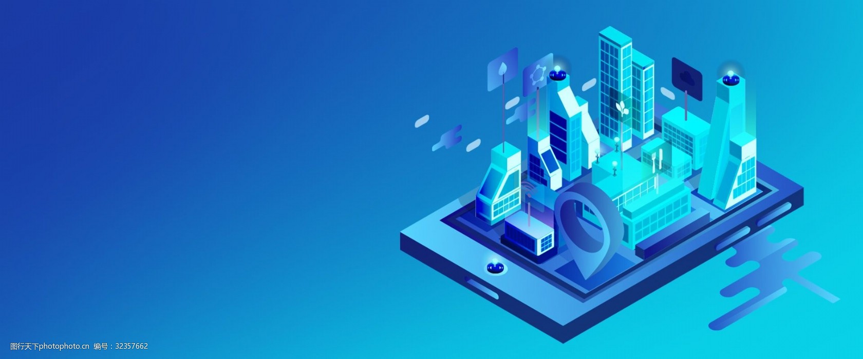5d蓝色渐变未来互联网平台背景