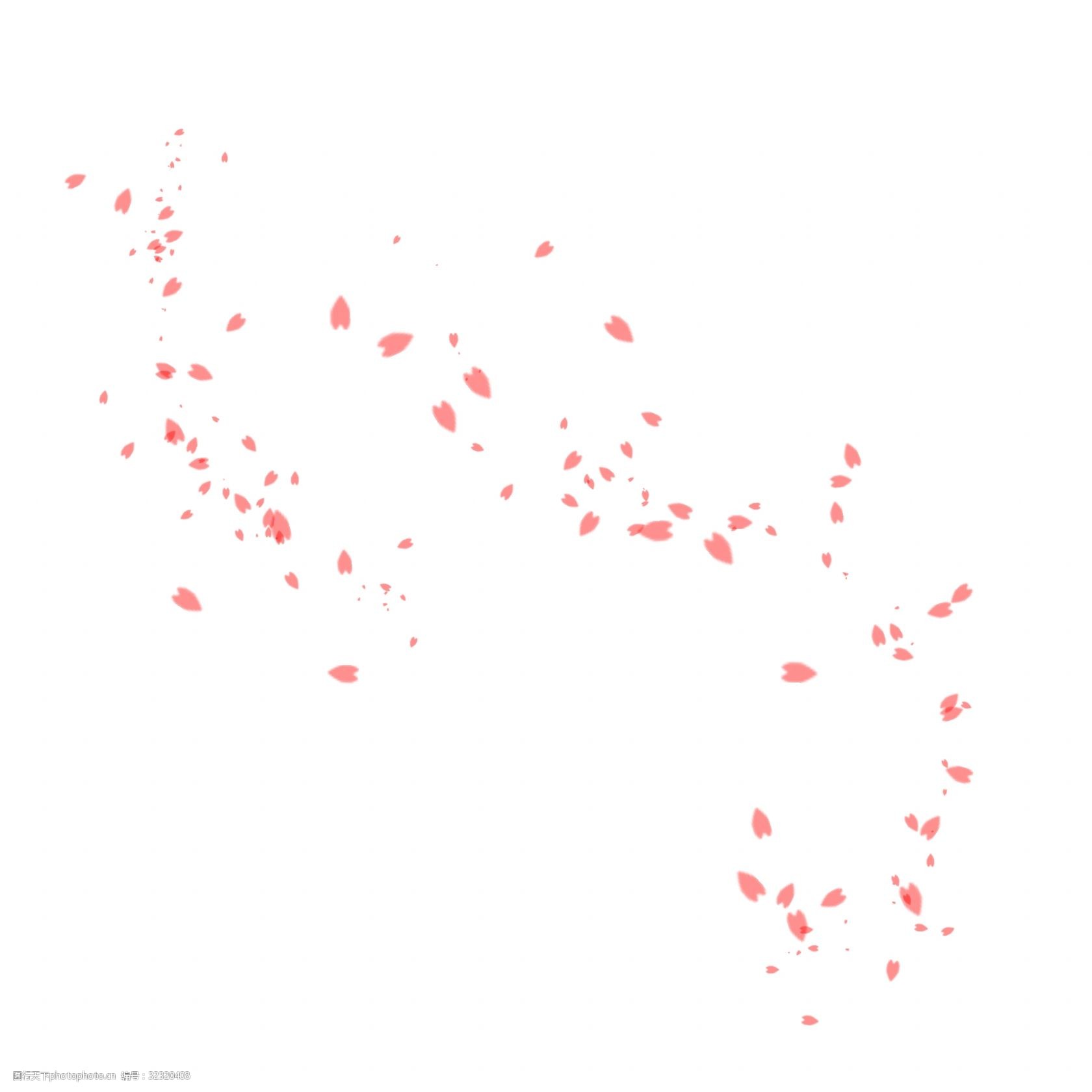 粉色漂浮樱花花瓣