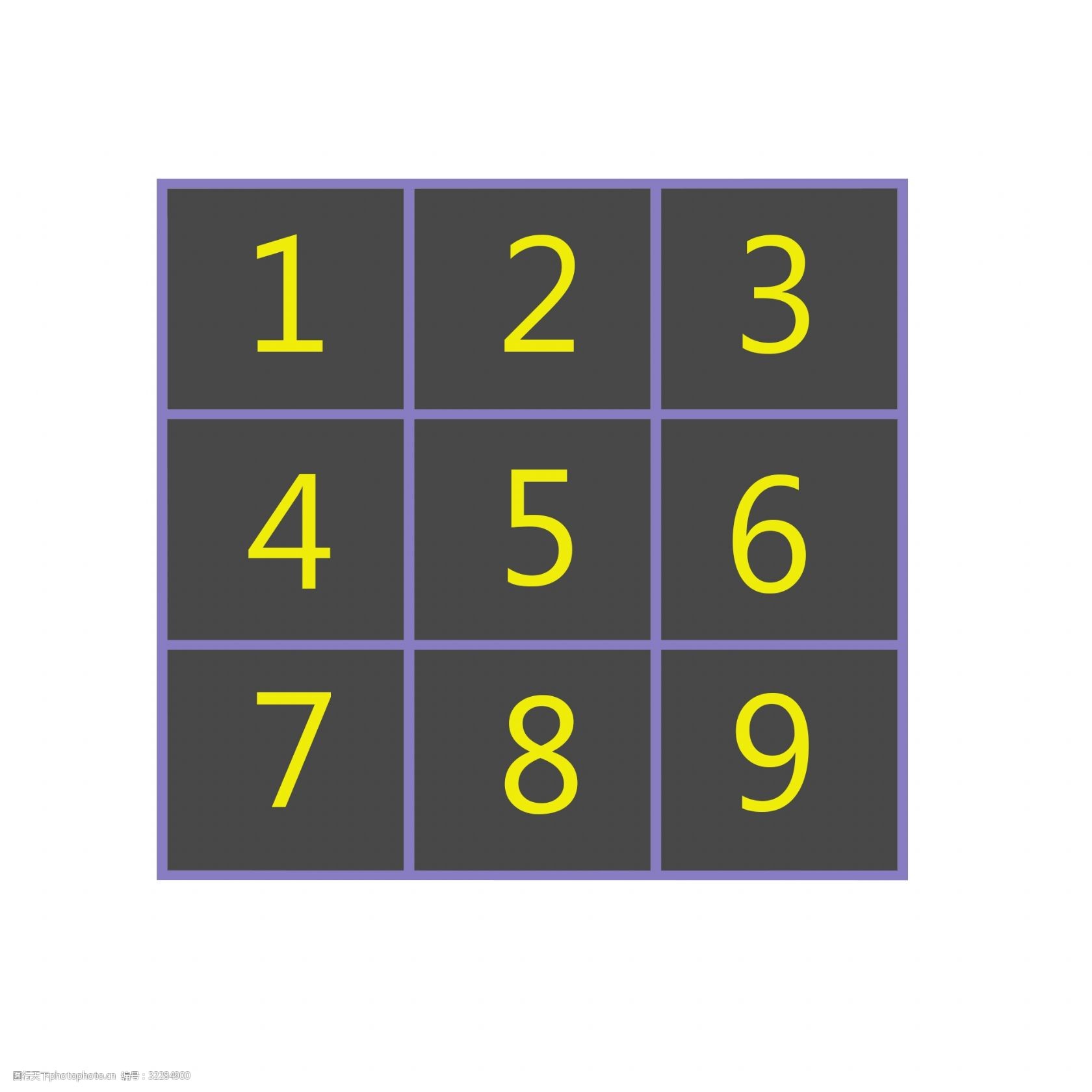 创意数字格子ppt小装饰