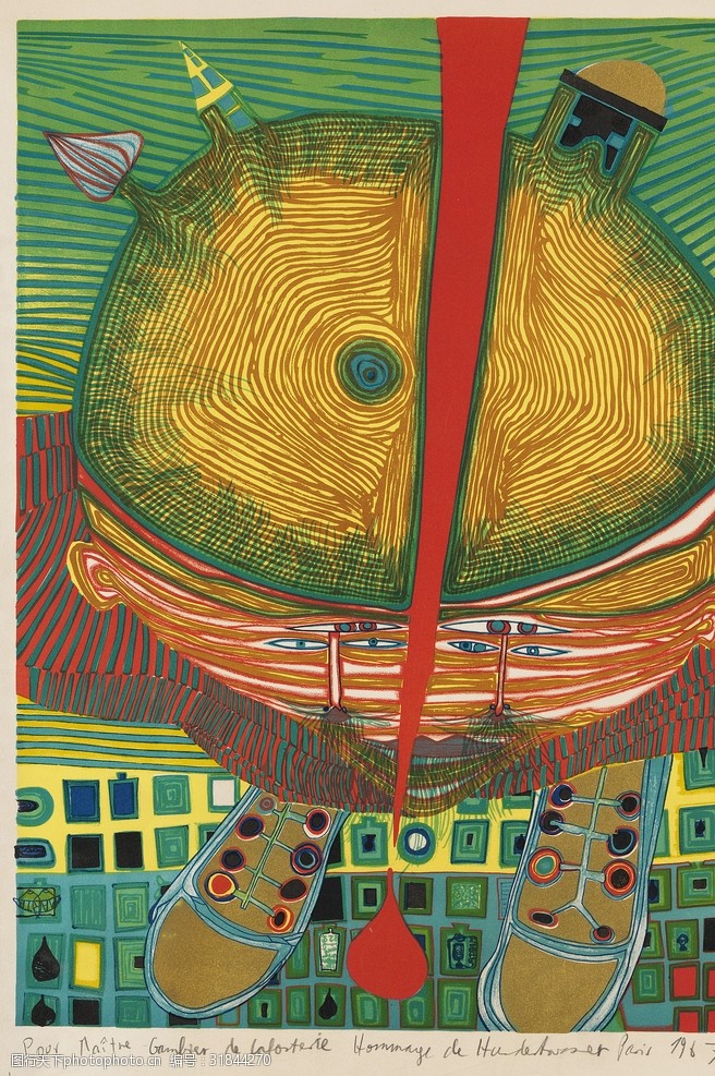 复古色彩油画抽象艺术装饰画