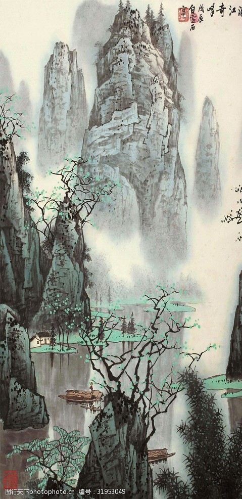 白雪石山水国画水墨山