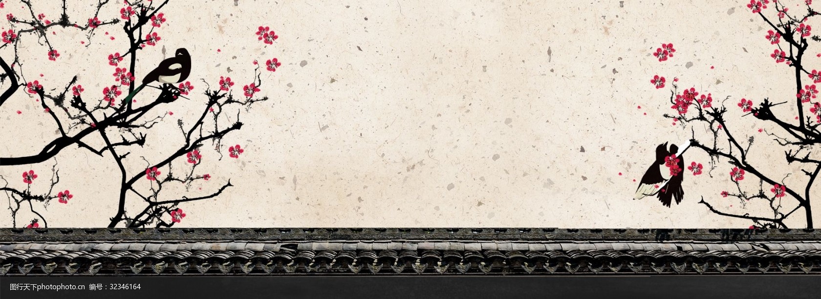 水墨古风春天海报banner