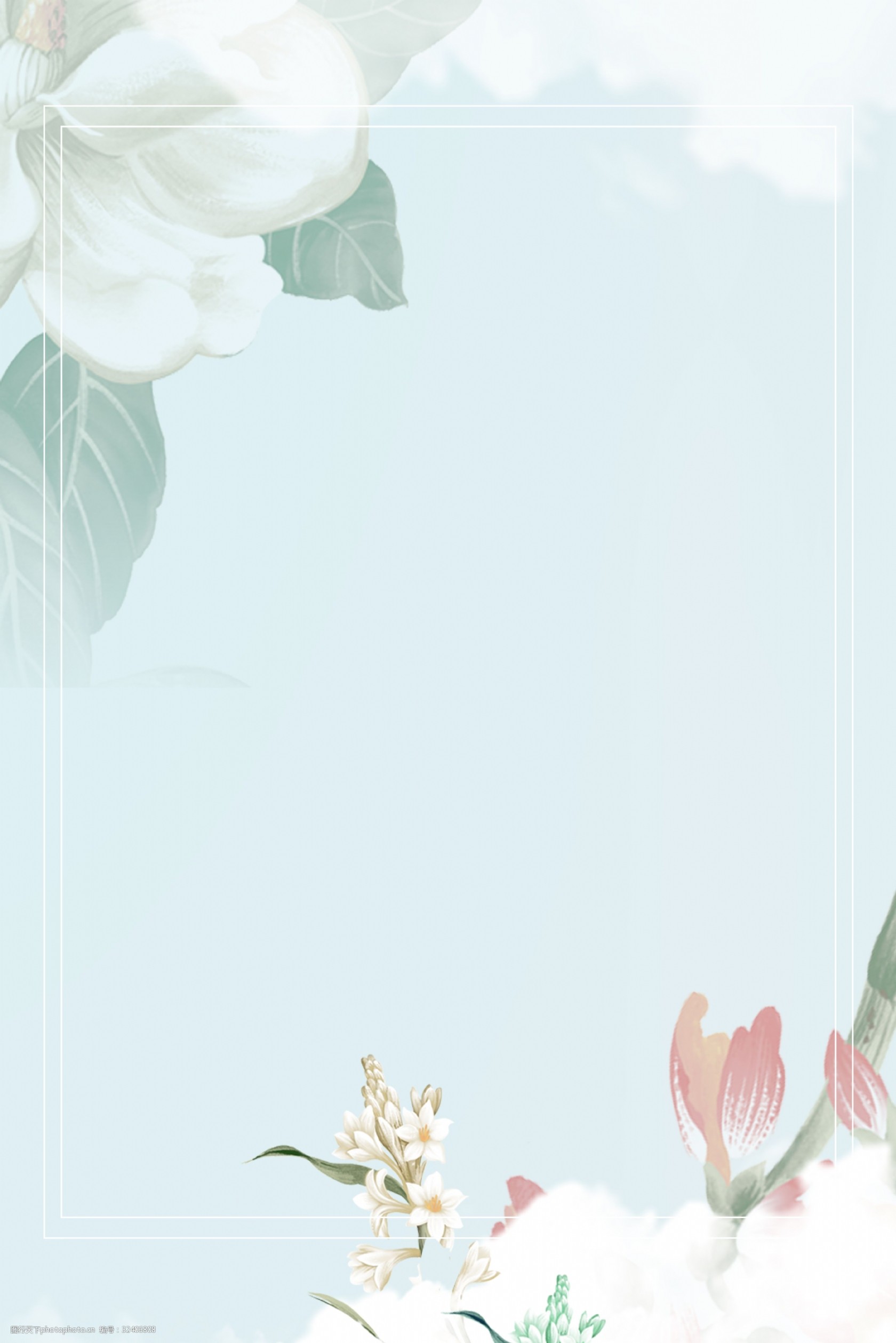 简约清新妇女节女王节女神节花朵海报背景