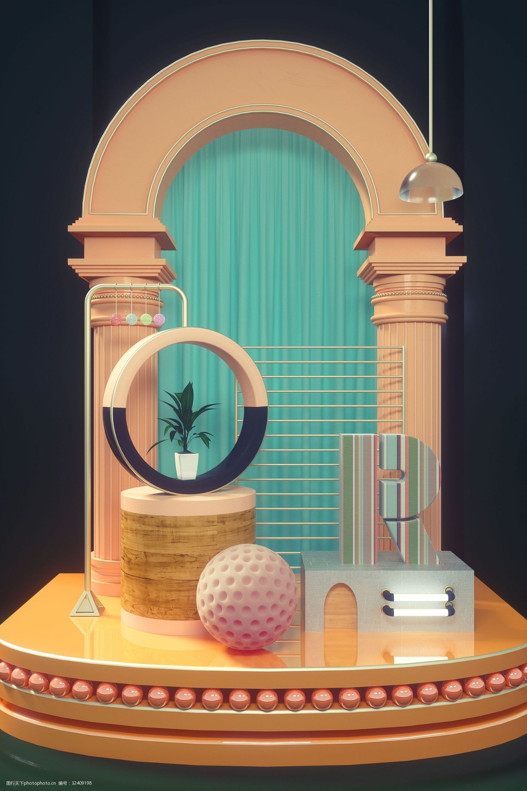 抽象空间展示电商背景