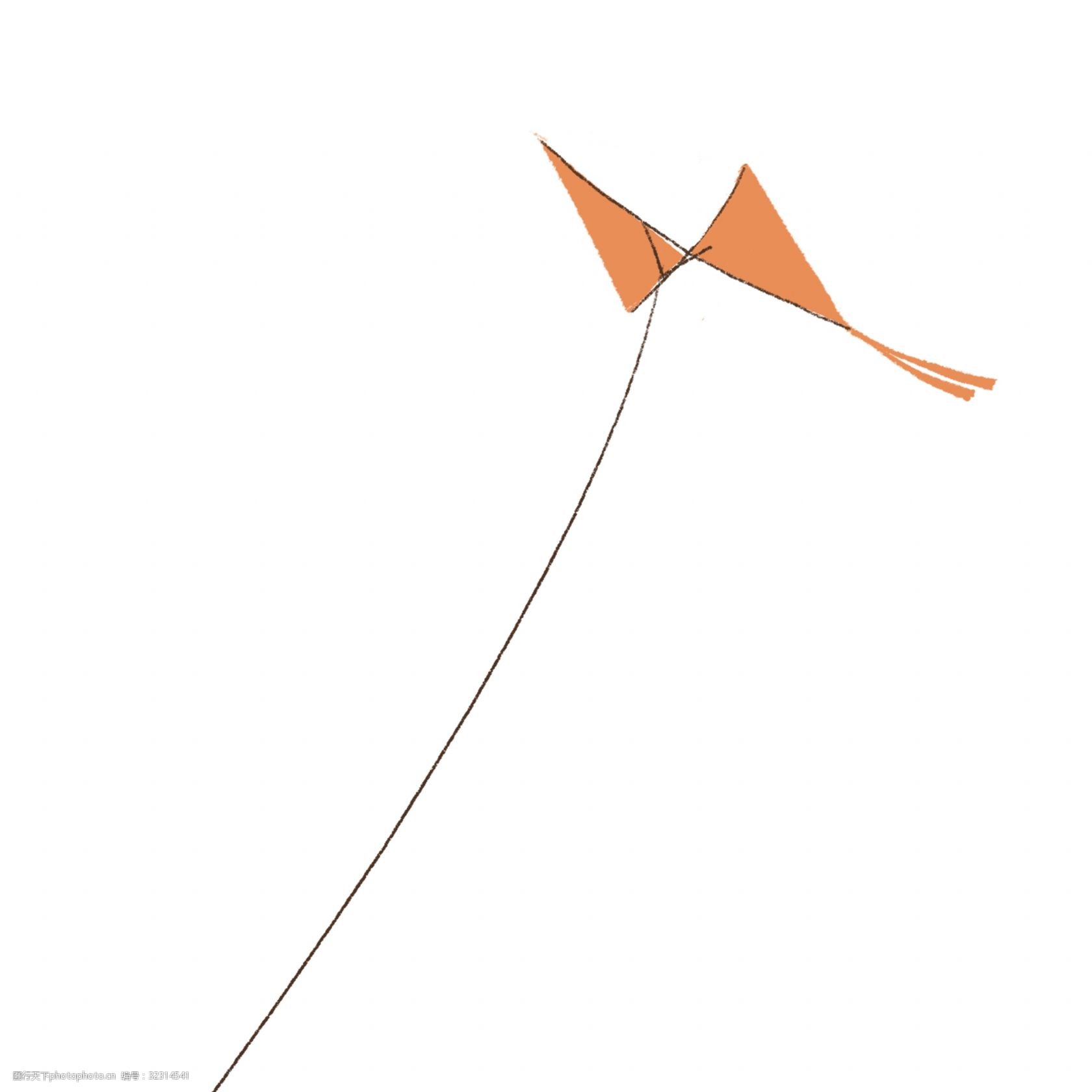 红白风筝插画素材