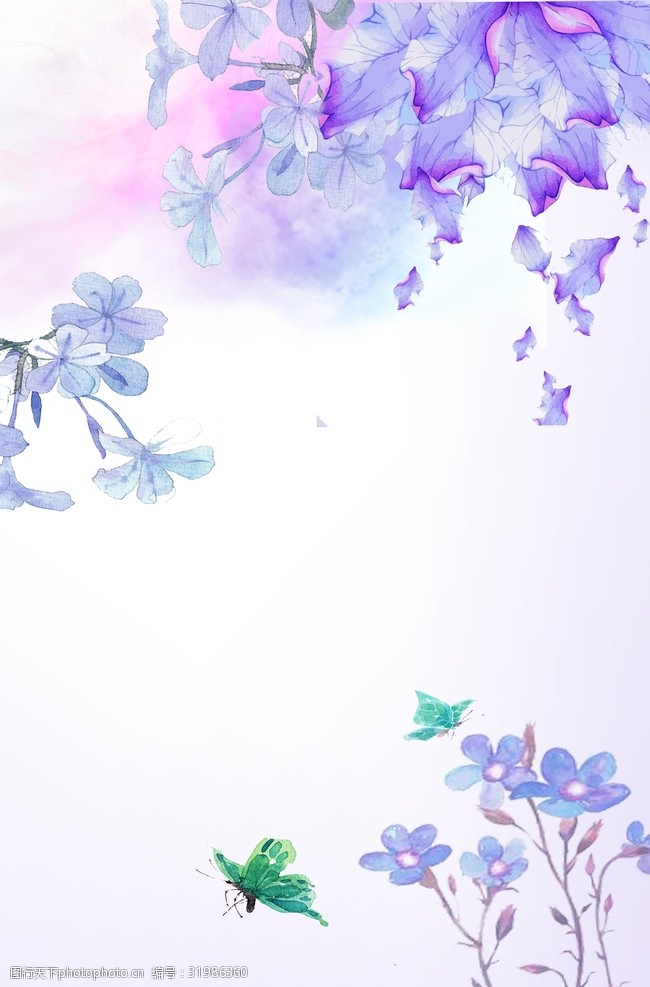 清新花卉背景图片-图行天下图库