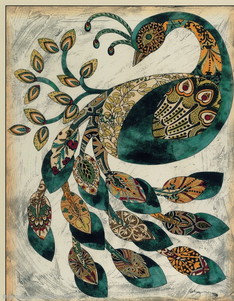 复古美式花鸟植物装饰画