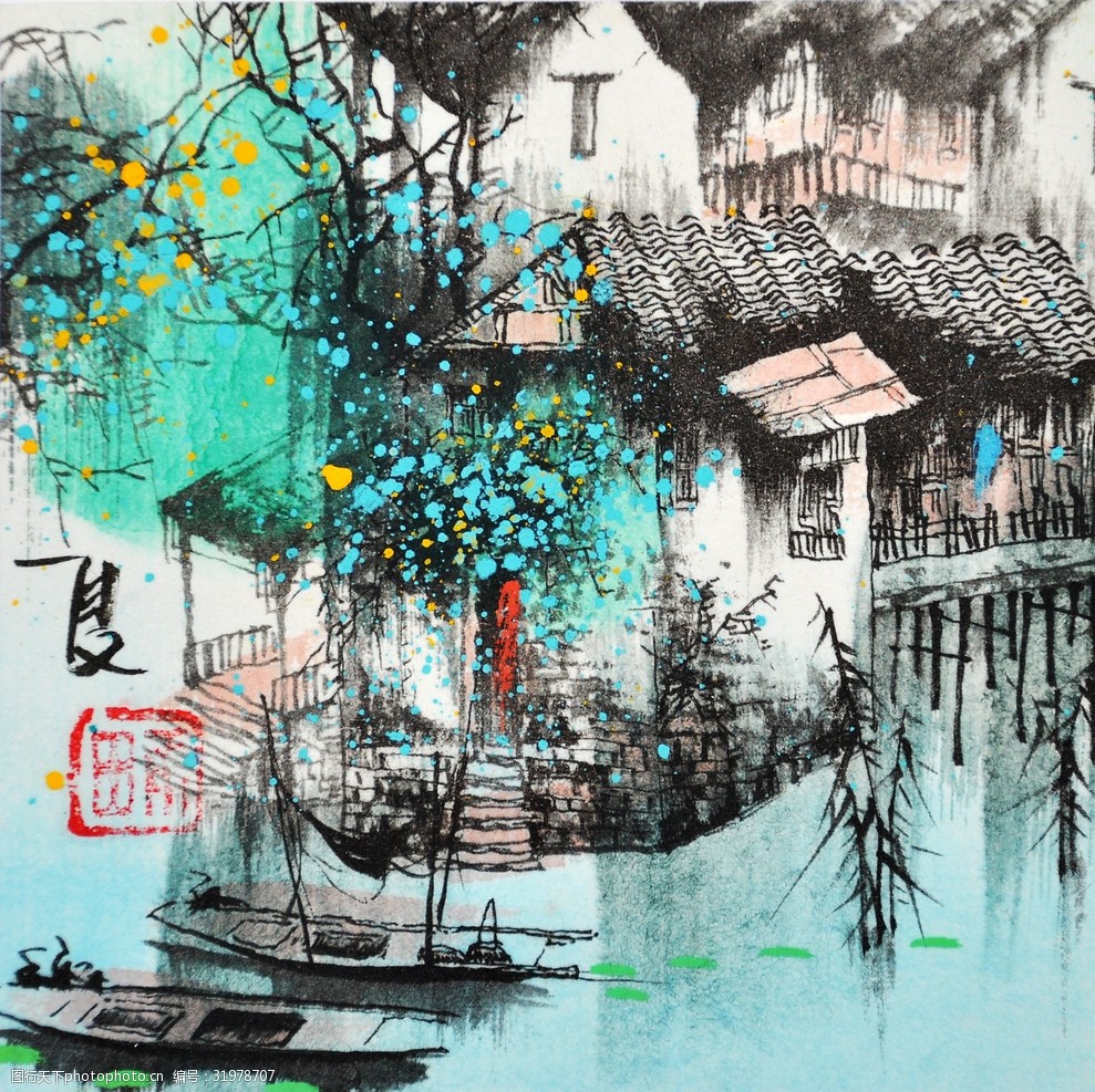 精美山水风景田园油画装饰画
