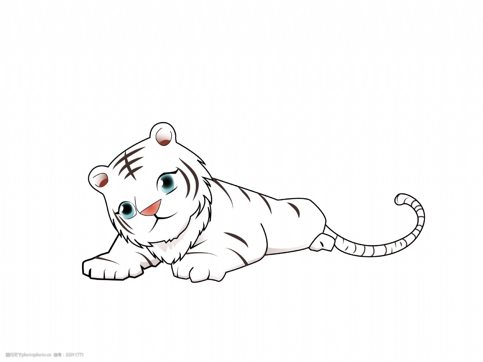 色彩小老虎的画法步骤 简单简笔画 肉丁儿童网