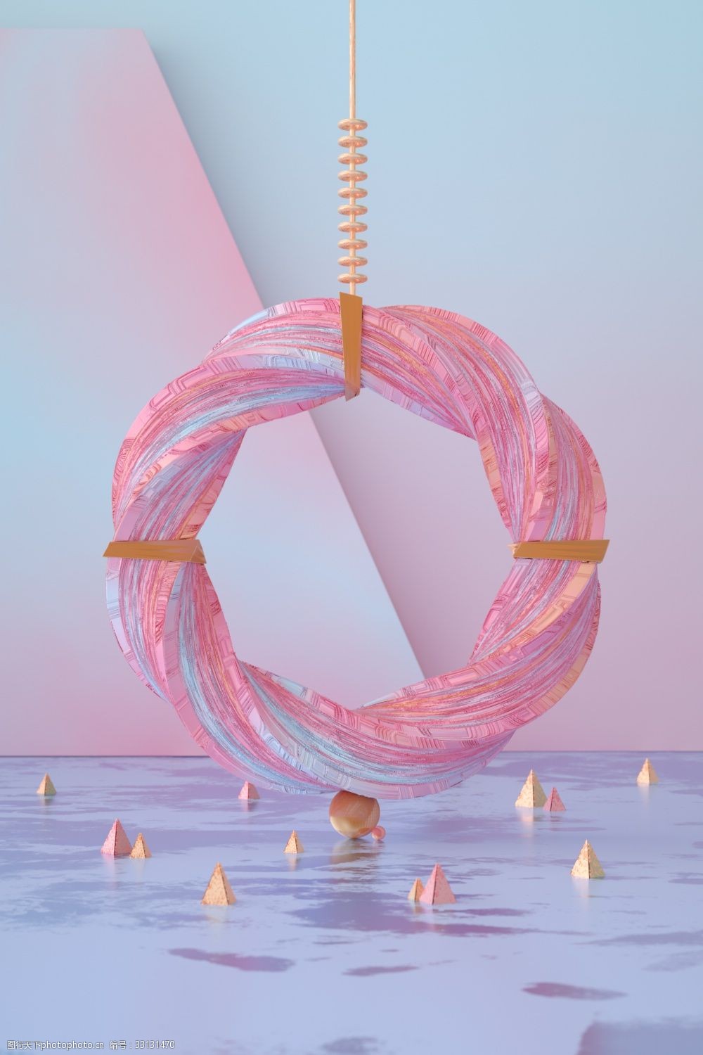 c4d孟菲斯色系纹理女王节背景模型