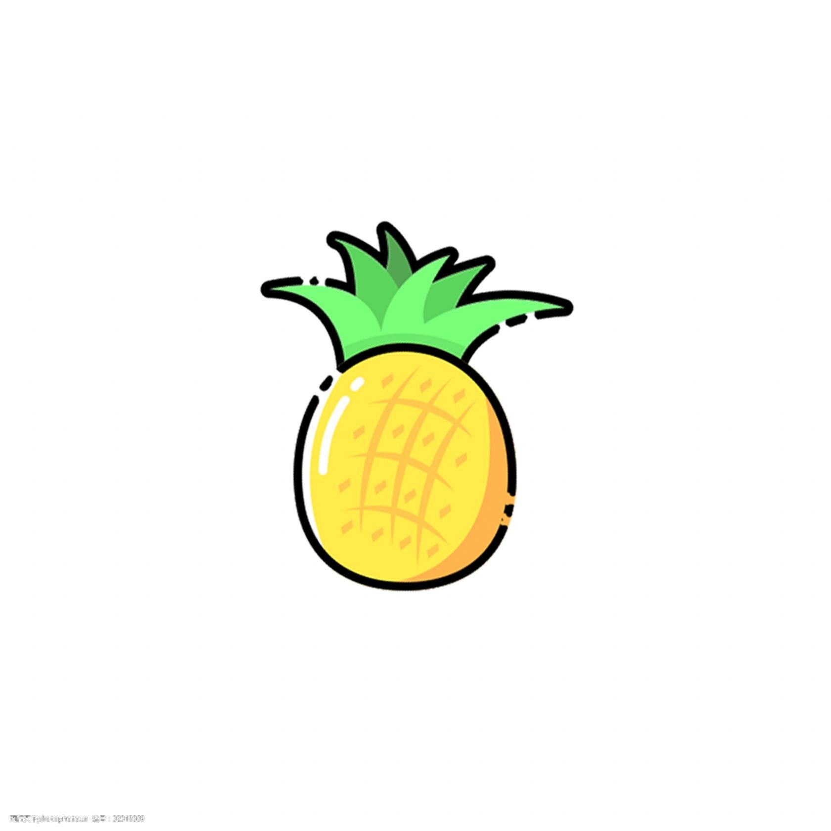 卡通矢量菠萝素材设计图__卡通设计_广告设计_设计图库_昵图网nipic.com