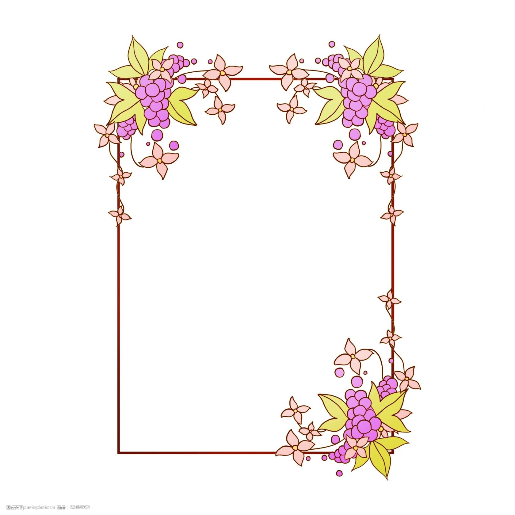 春季唯美鲜花边框