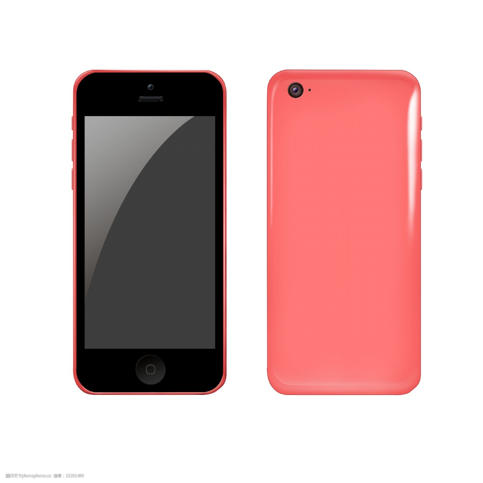 粉色3d仿真手机png