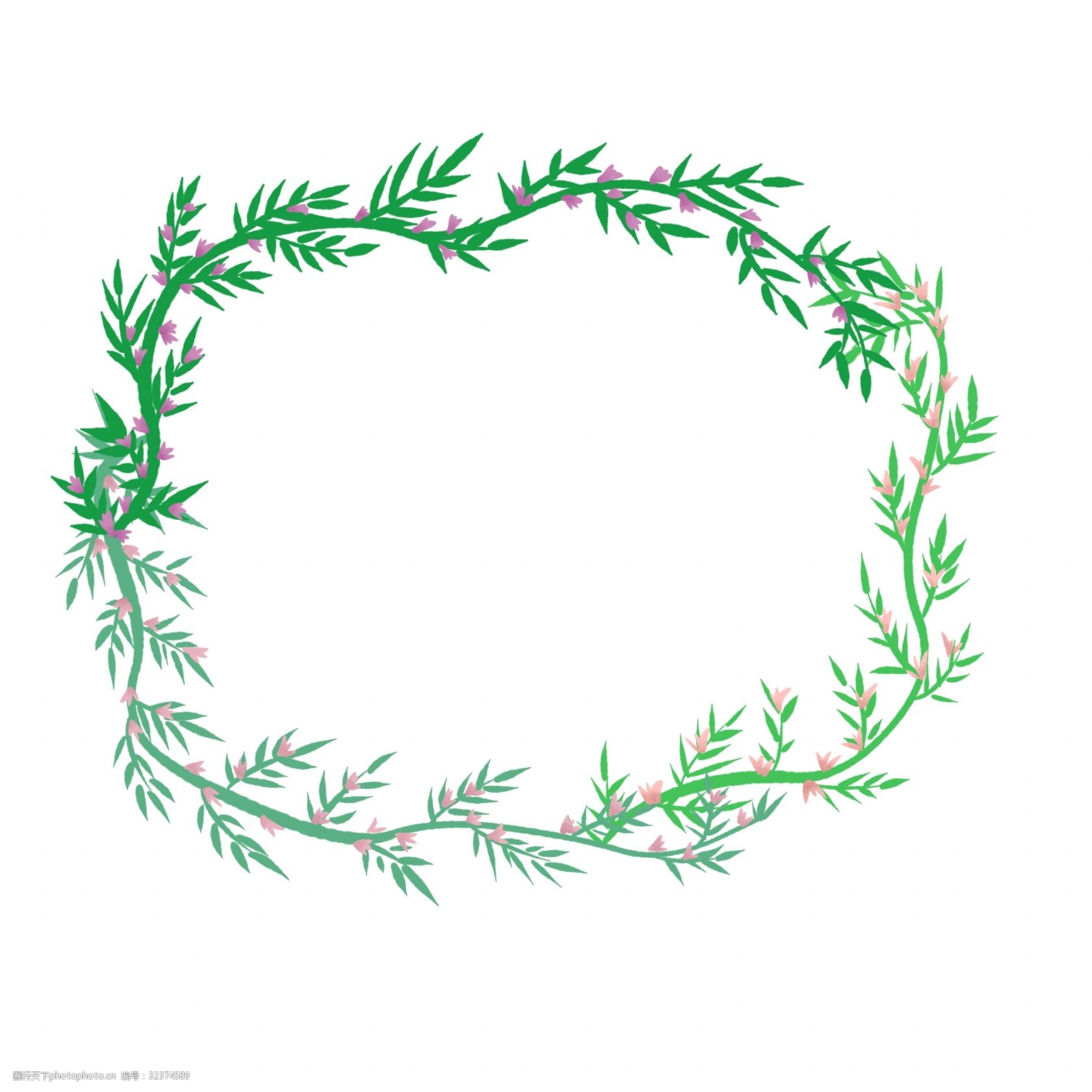 绿色的树叶边框装饰