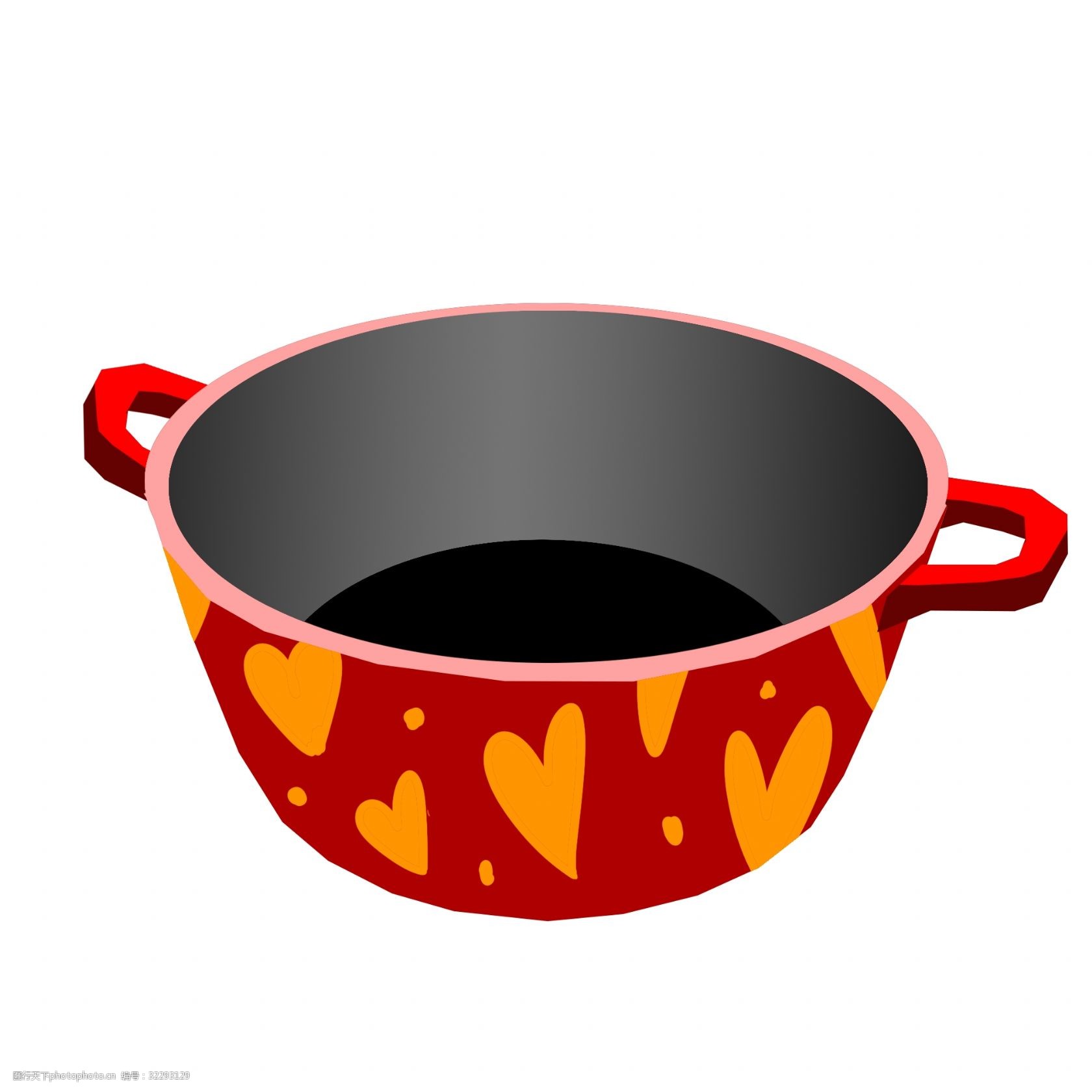 红色的汤锅装饰插画