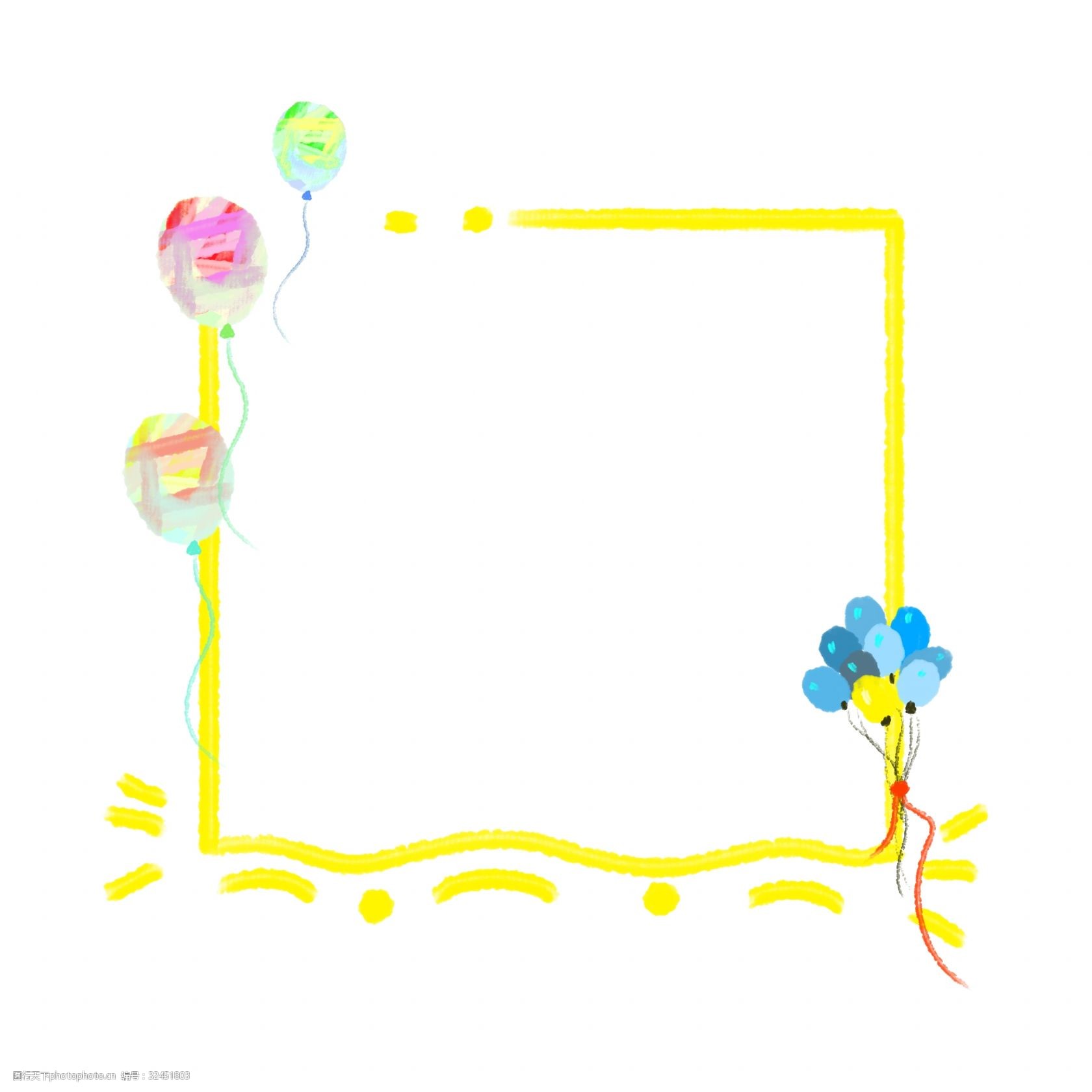 儿童节气球边框插画