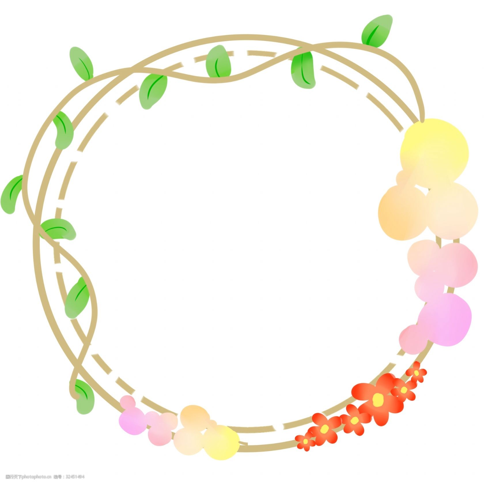 卡通圆形边框插图