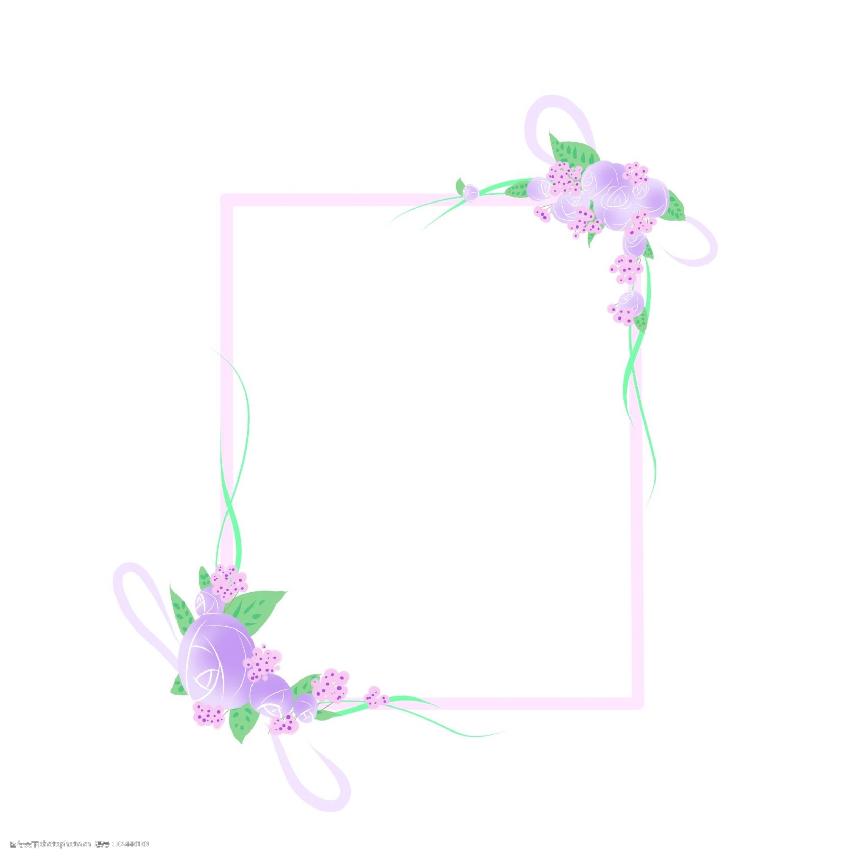 紫色的花朵边框插画