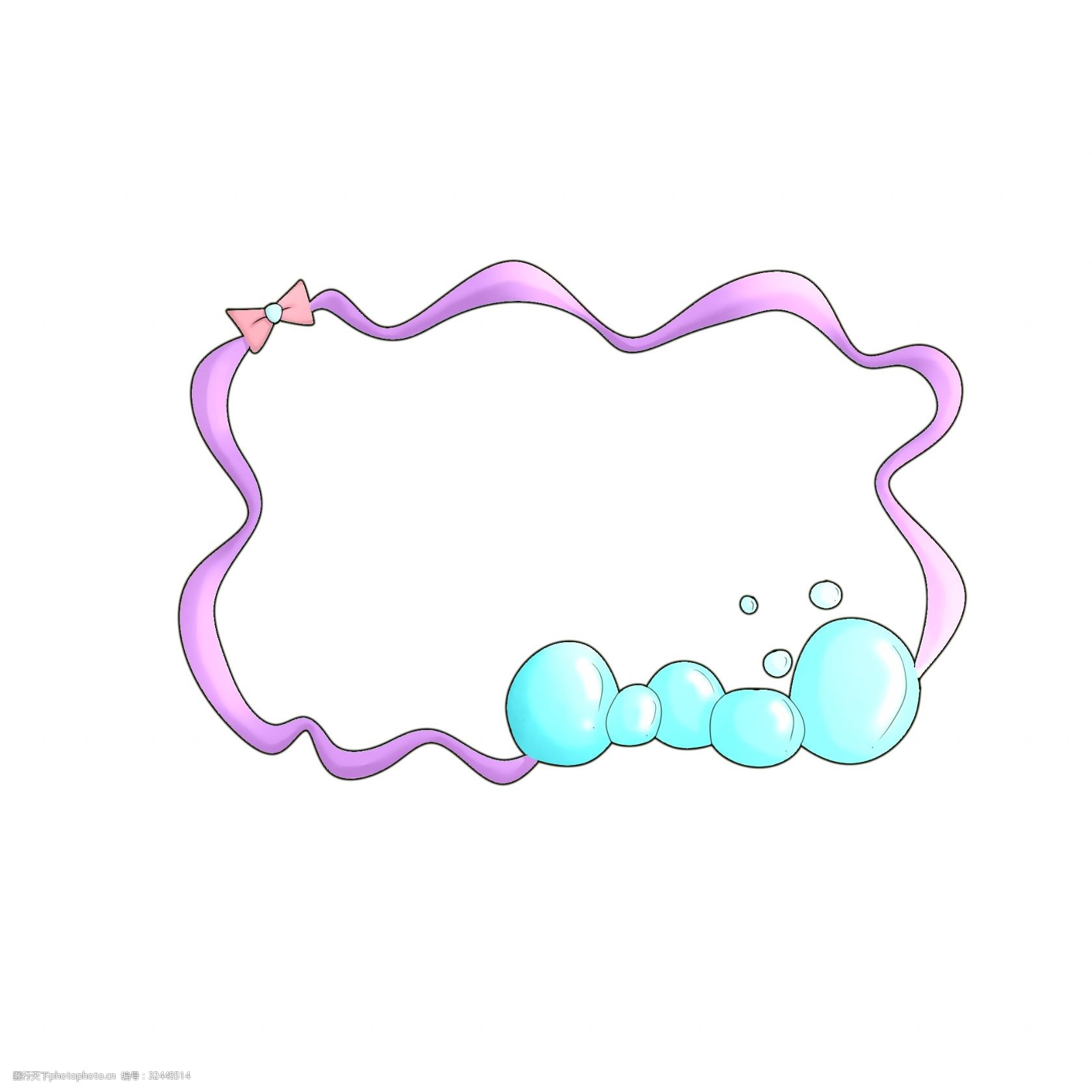 紫色的气泡边框插画