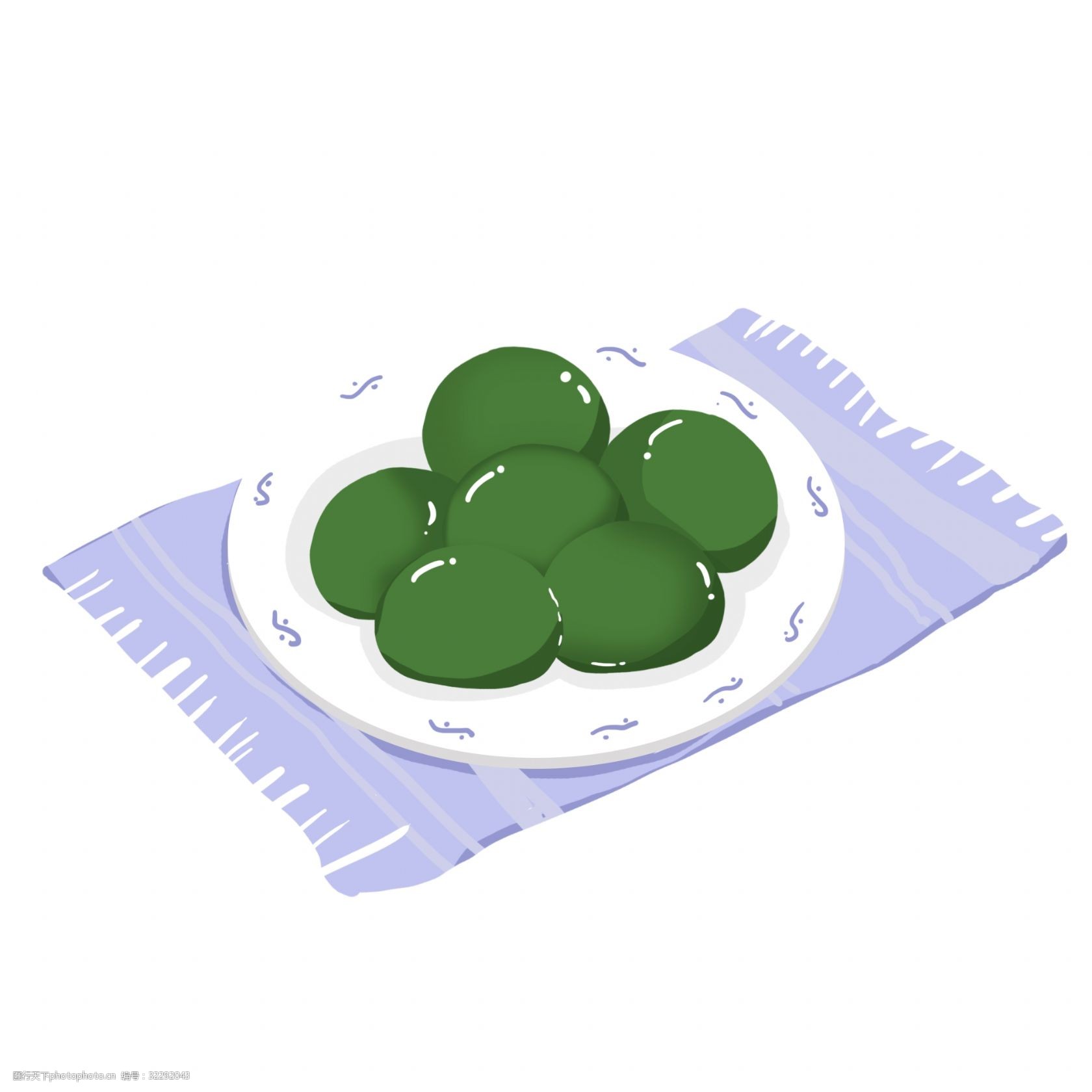 关键词:卡通清明节艾叶青团 青团子 手绘青团 艾叶青团 矢量青团 清明
