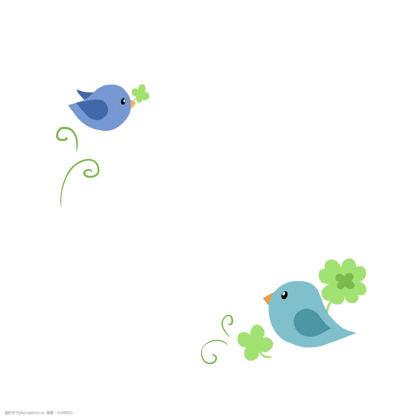 卡通小鸟相框插图