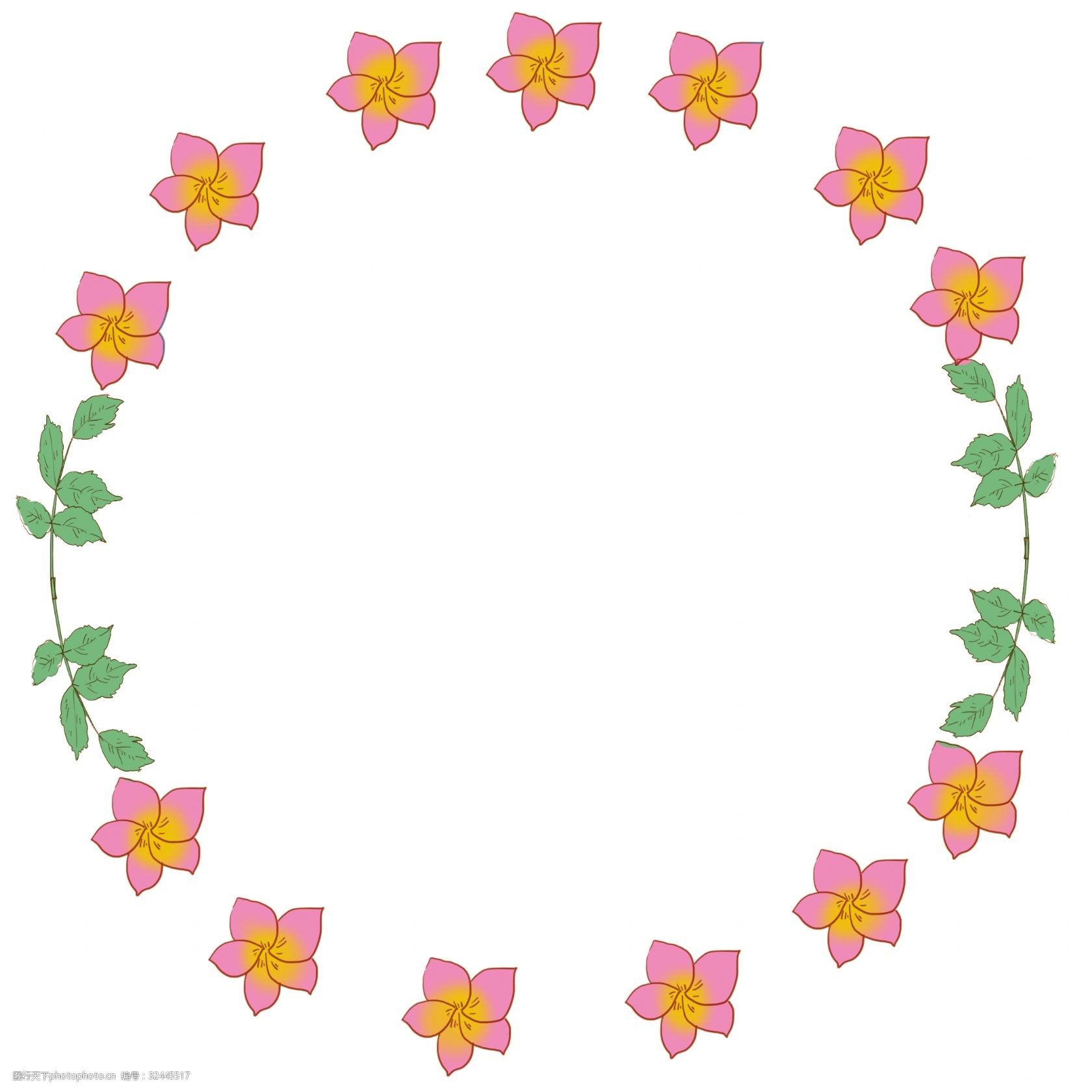 花朵圆环装饰边框