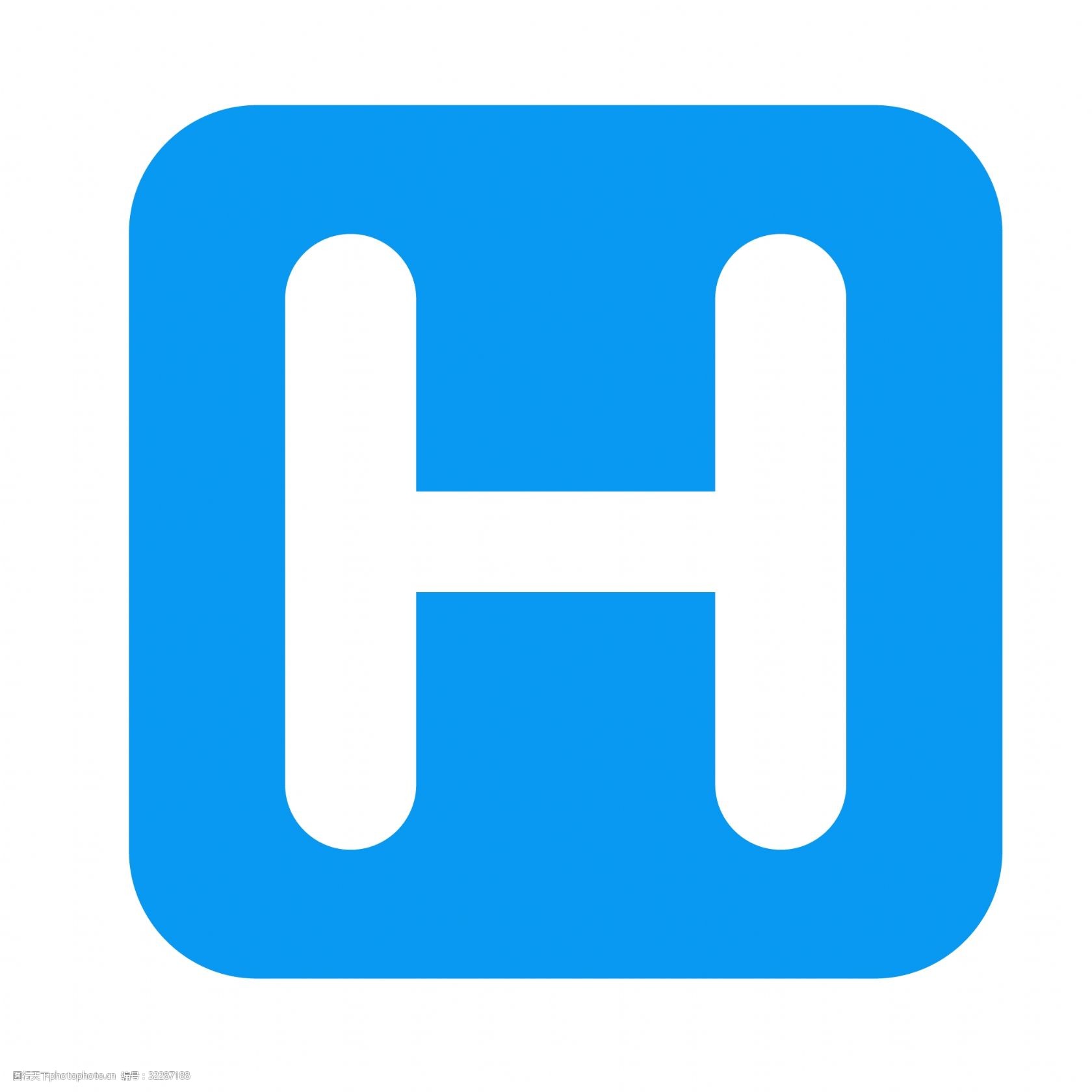 蓝色海尔扁平矩形logo图标