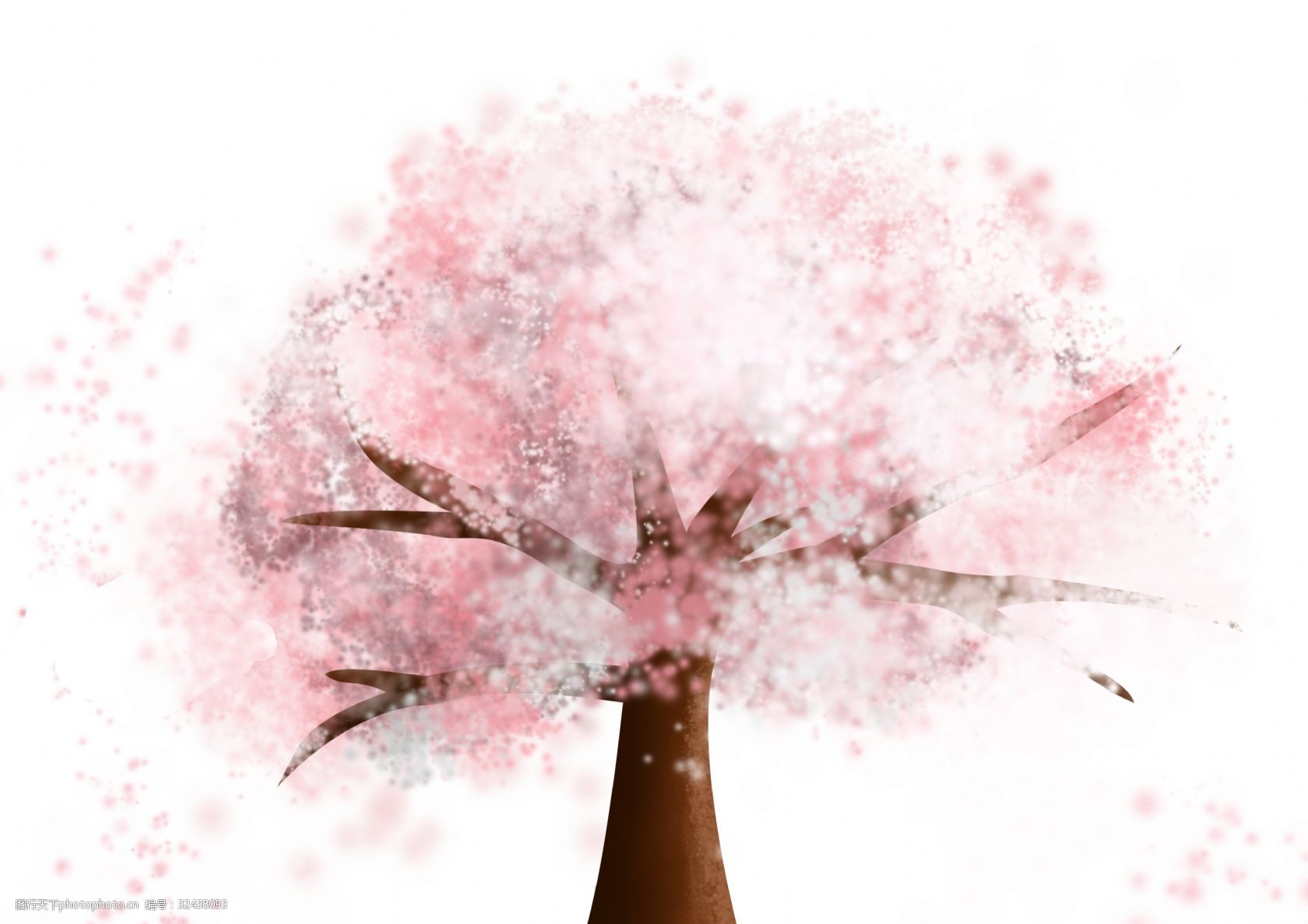 唯美盛开的樱花树元素免费下载