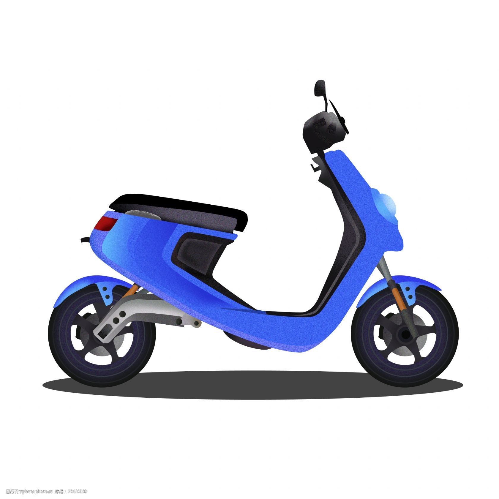宝蓝色手绘炫酷质电动车