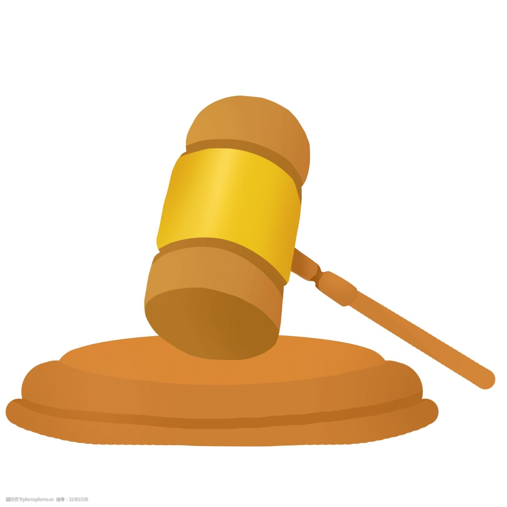法律卡通手绘法官锤面阔png素材