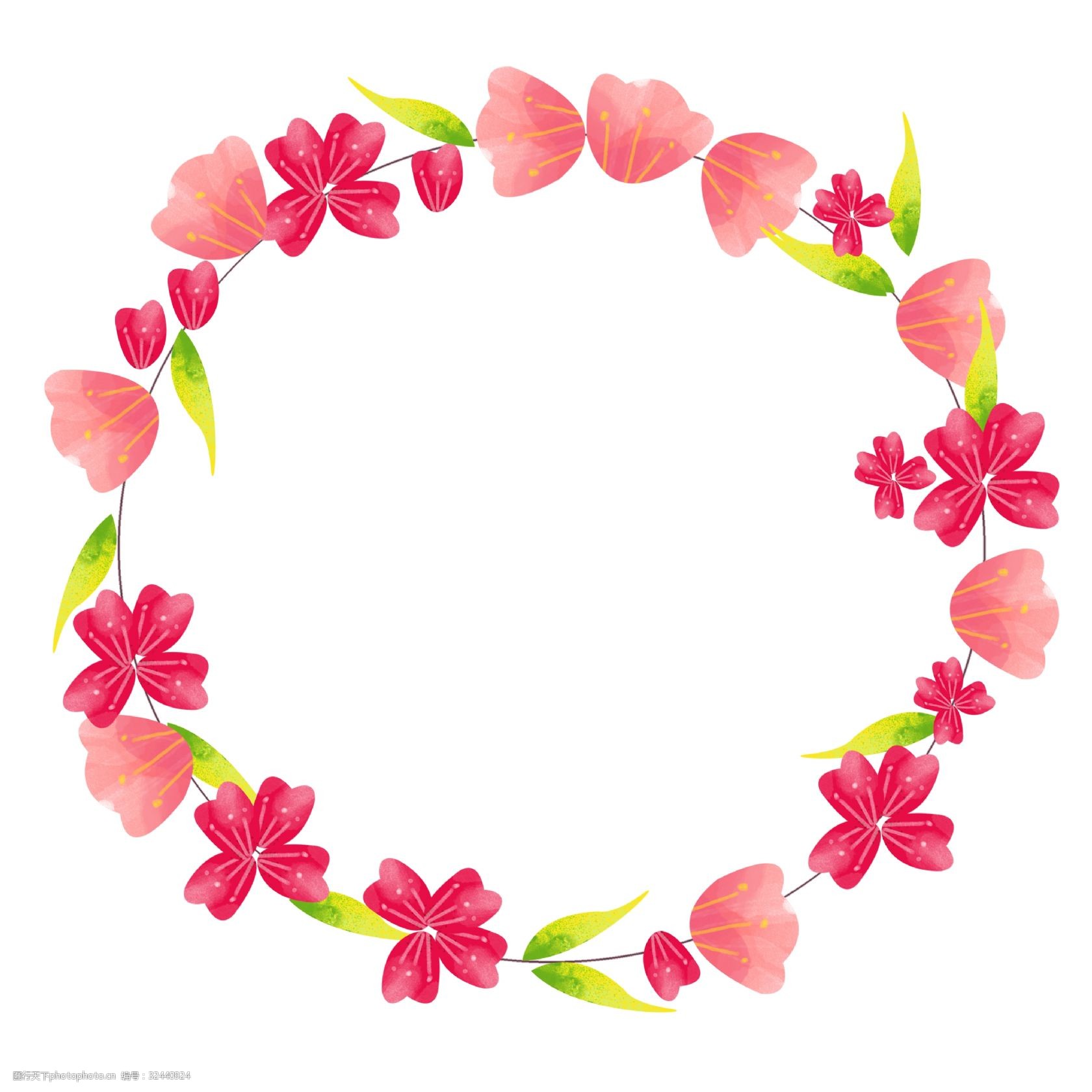 植物鲜花花环边框