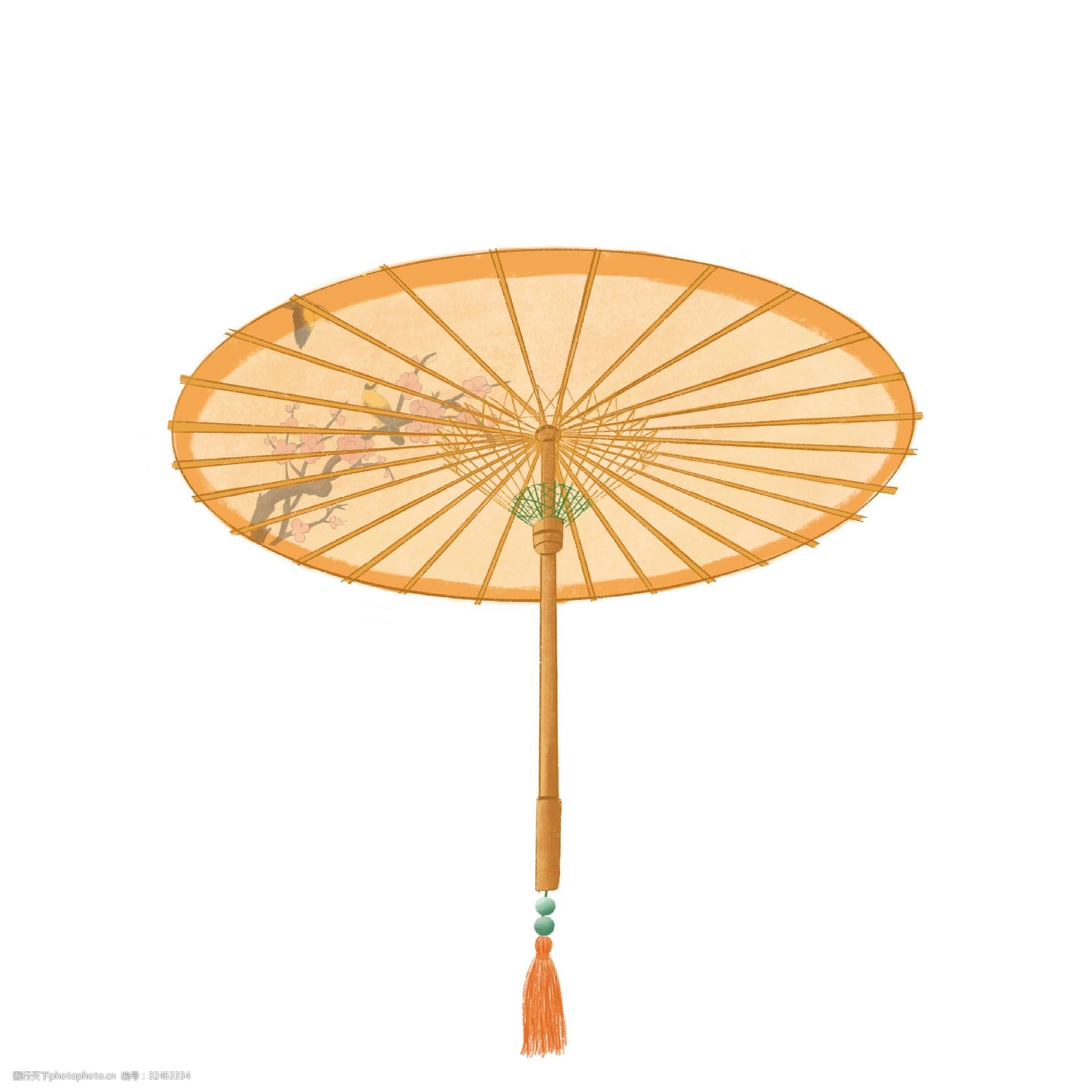 中国油纸伞中国画古典折伞png