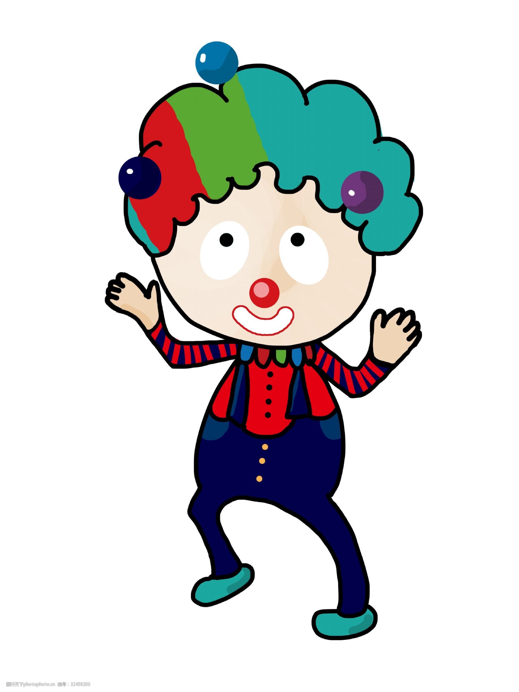 愚人节调皮的小丑插画