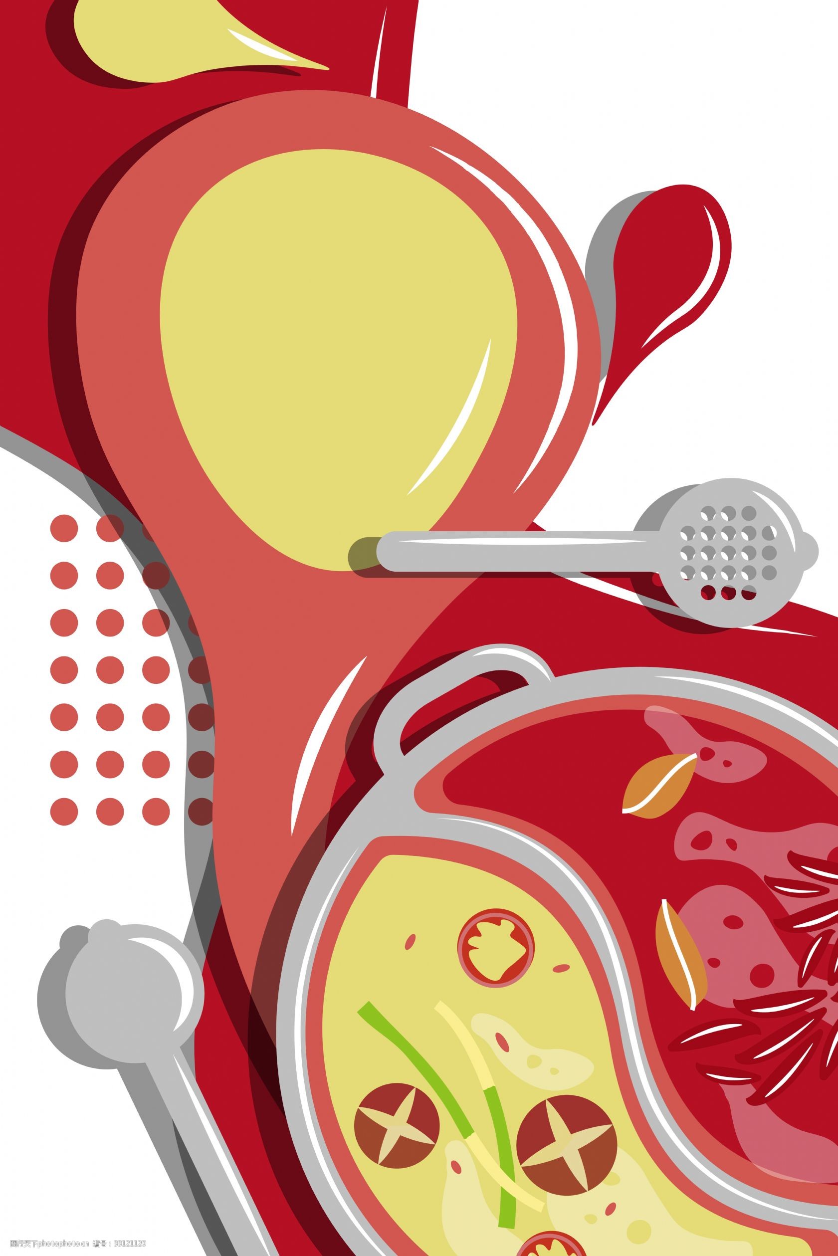 扁平风美食火锅广告背景