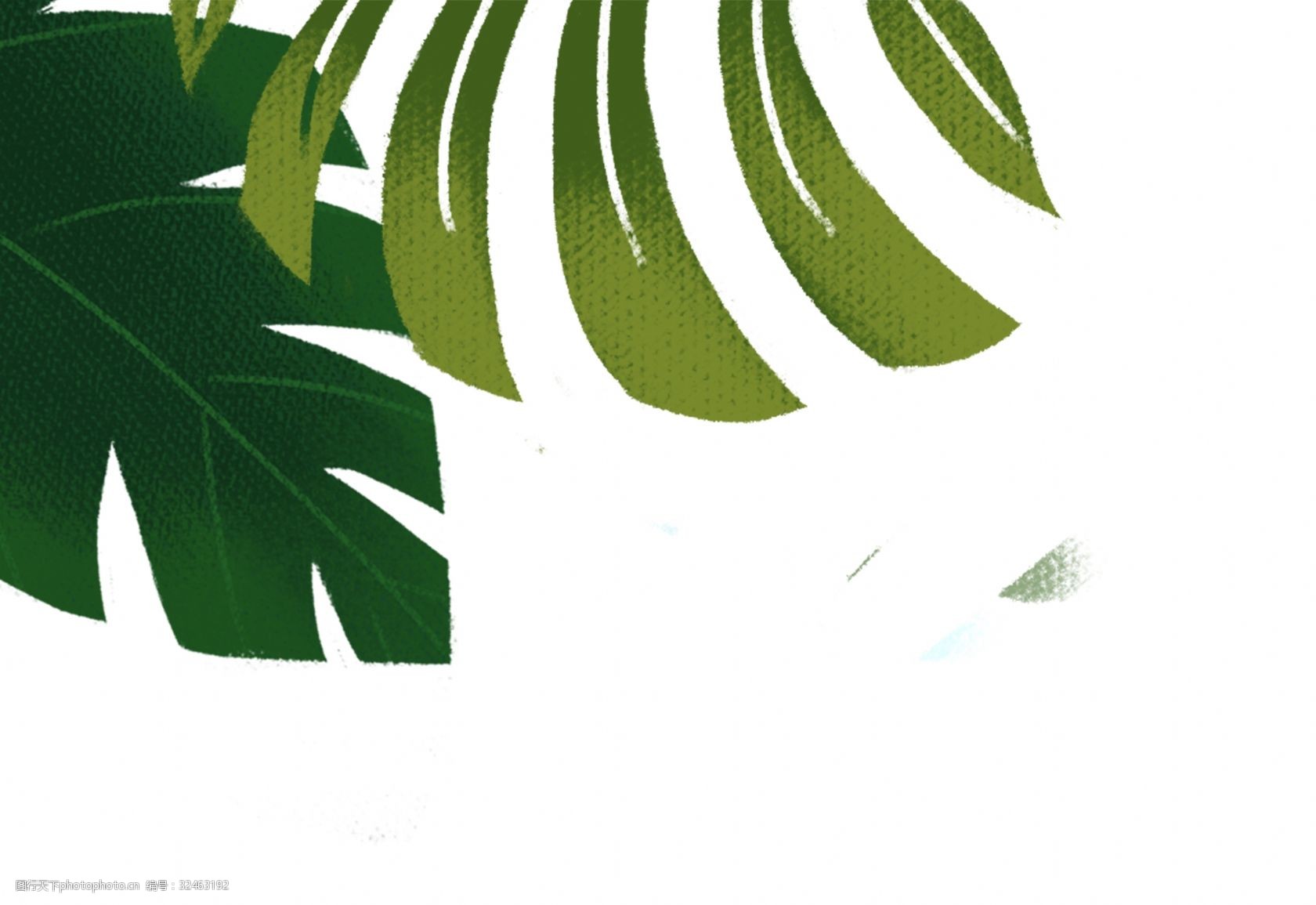 手绘卡通左上角植物边框元素