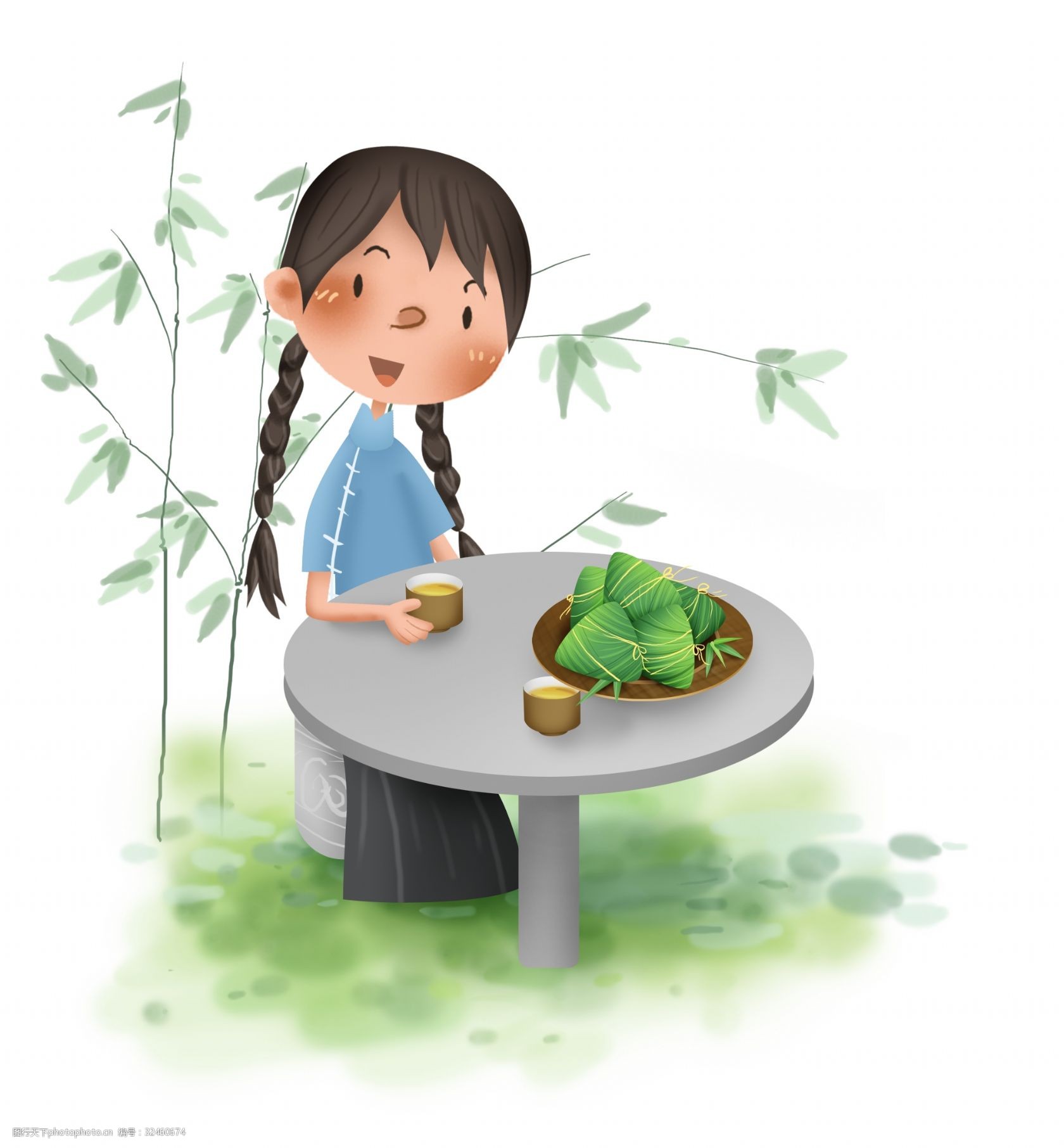 端午节吃粽子的民国学生