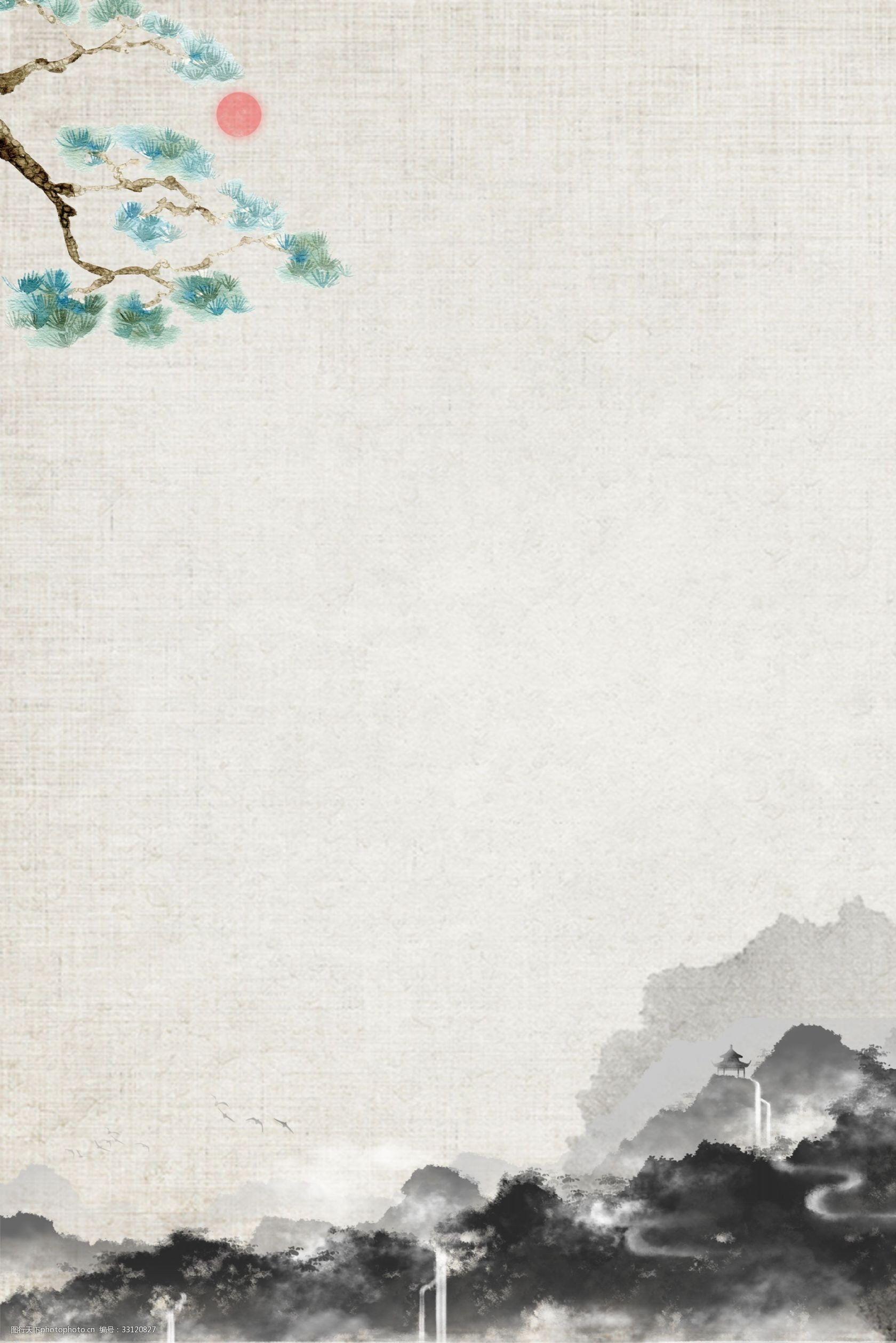 复古风灰色简约风海报banner背景