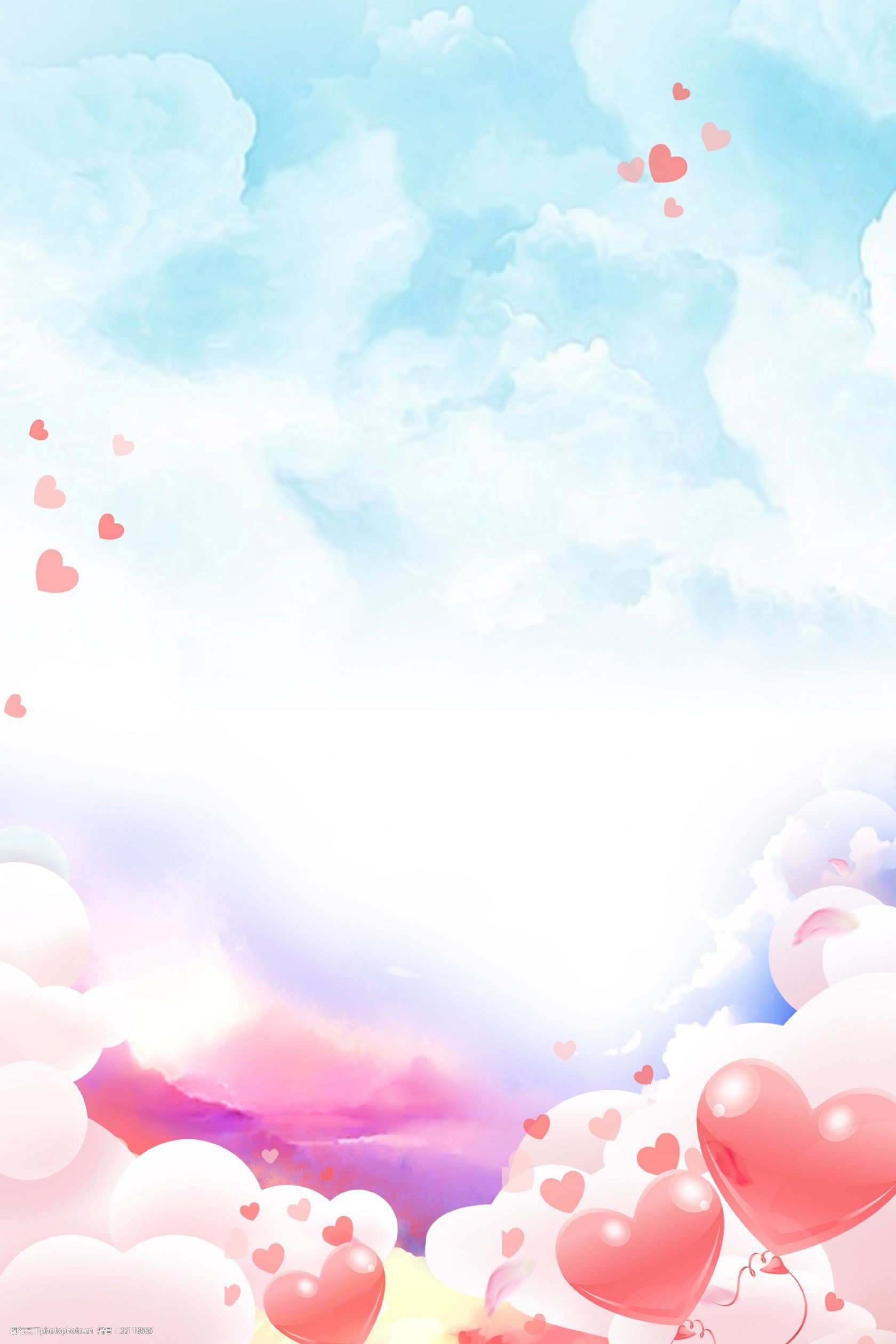 简单气球云朵背景