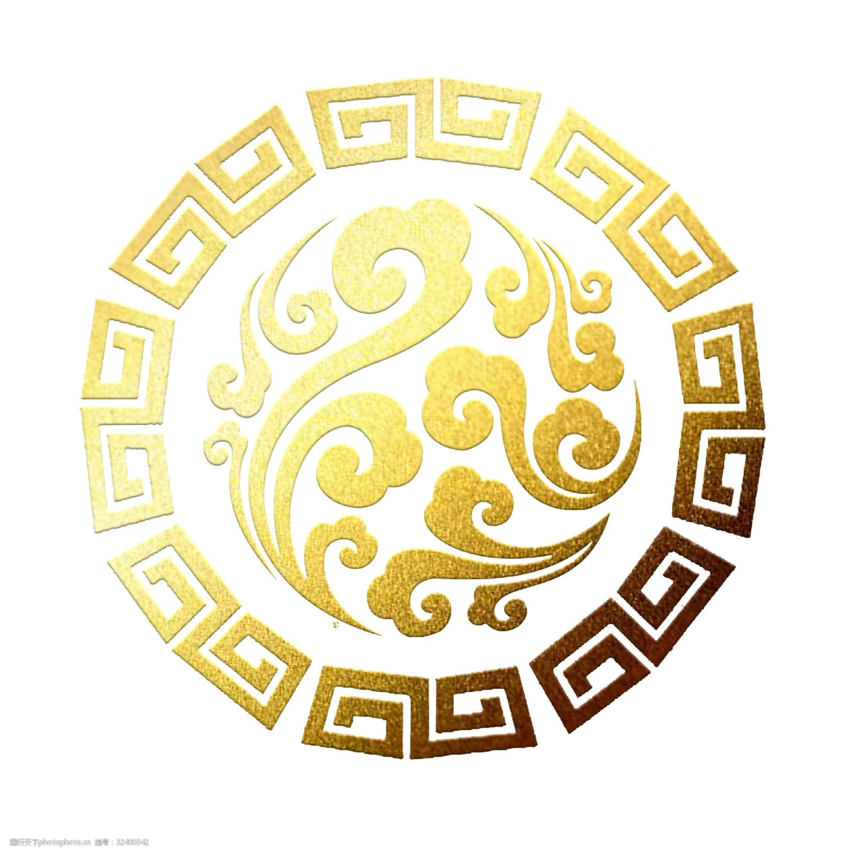 金箔中式花纹素材元素