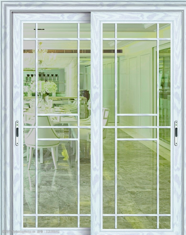 白橡木双开推拉门隔断门