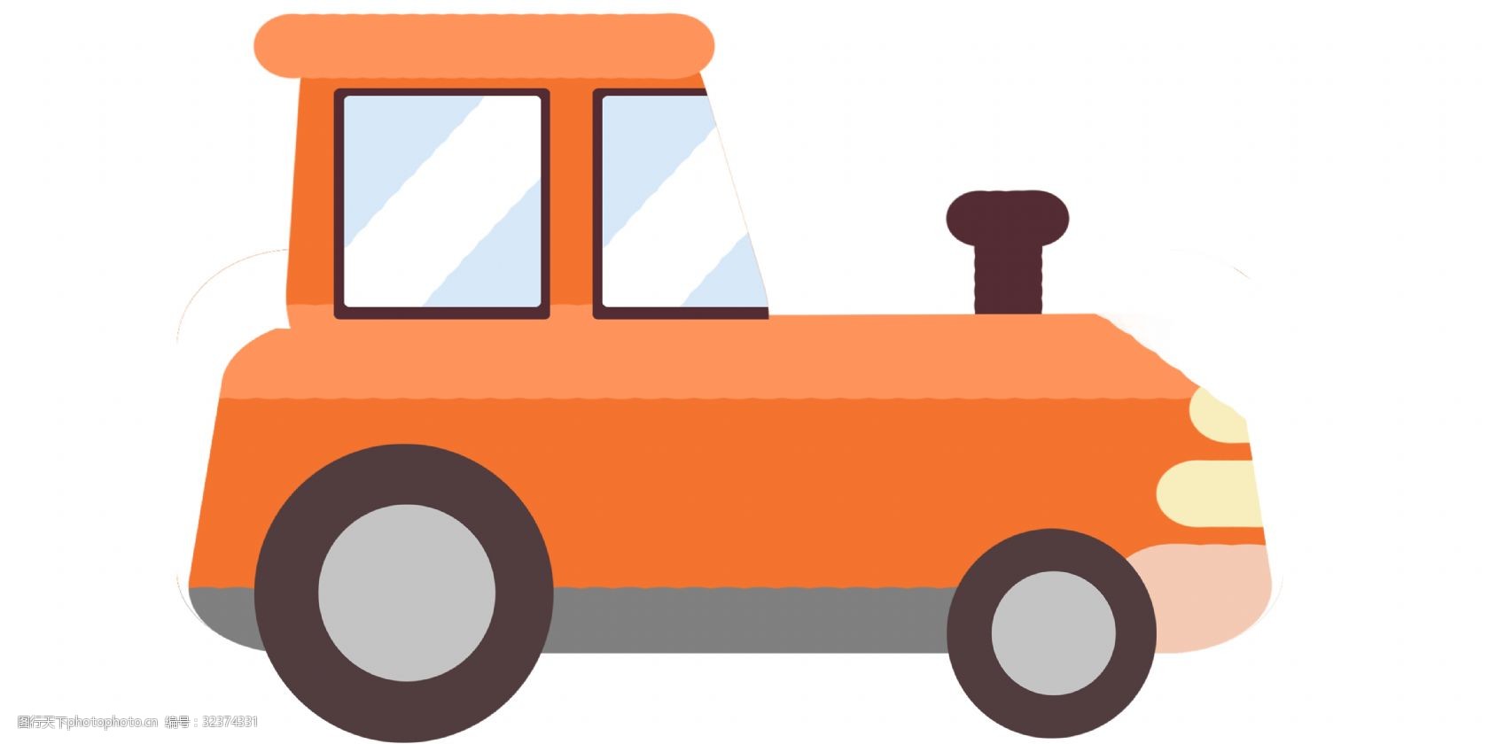 关键词:卡通橙色拖拉机插画 拖拉机 卡通拖拉机 插图 交通 机动车