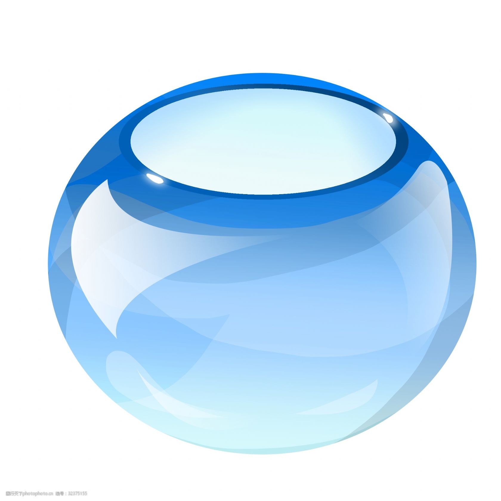 鱼缸玻璃卡通插画