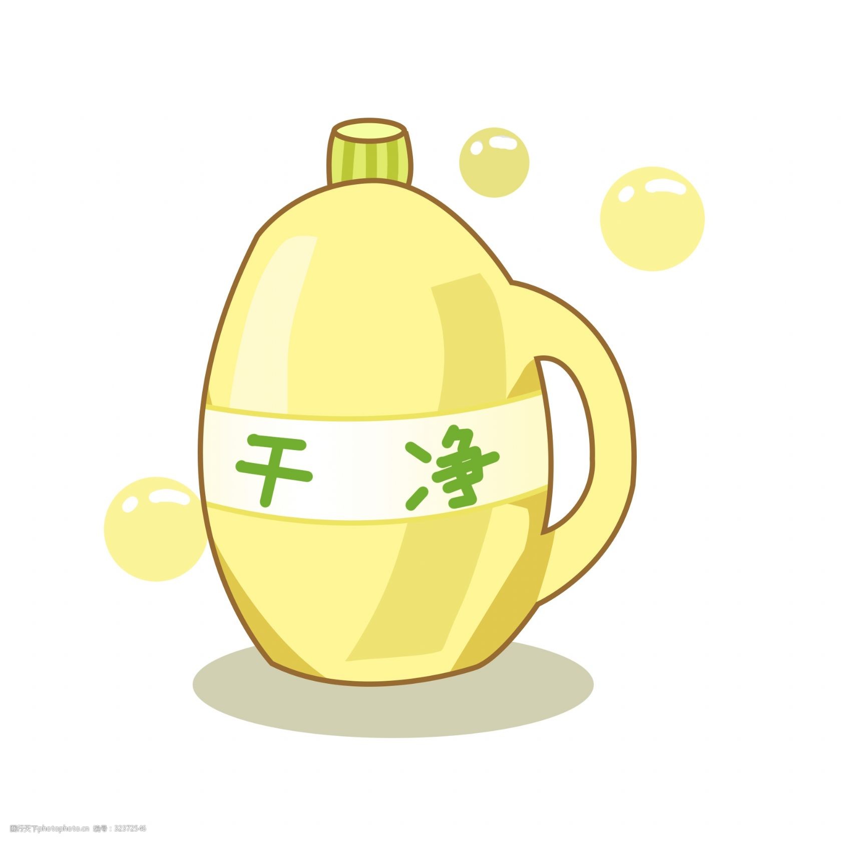 清洁工具 黄色的瓶子 大容量瓶子 干净 黄色的泡泡 洗洁精