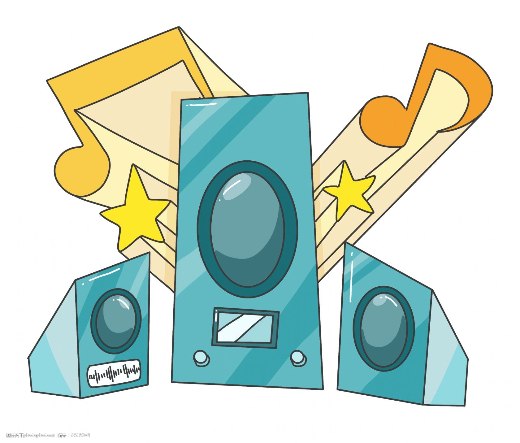 台式舞台扩音器装饰插画