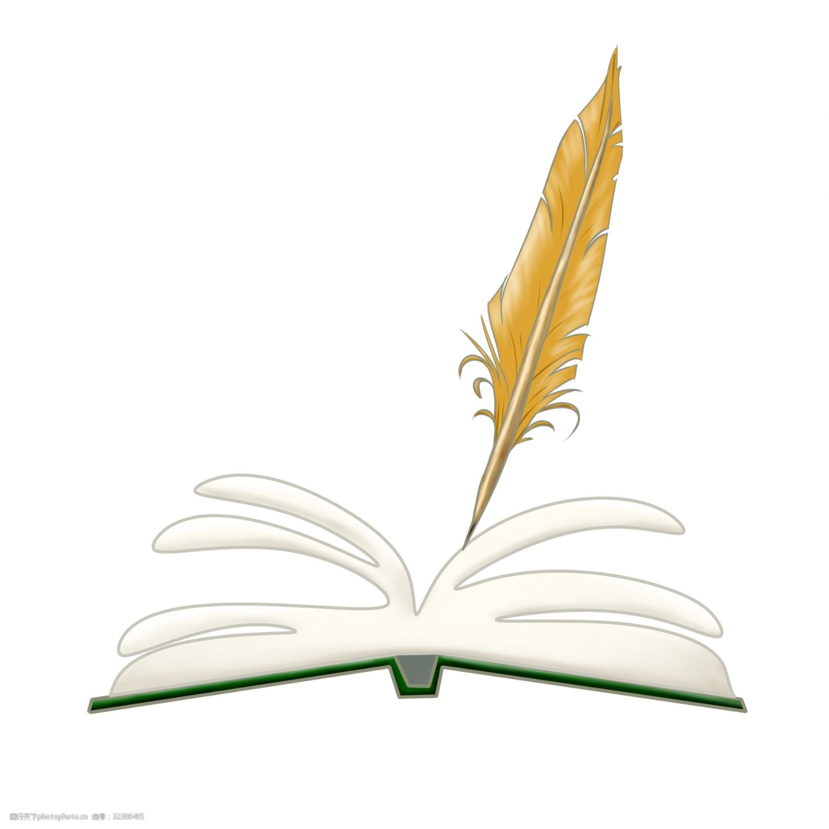 关键词:插着鸡毛的书籍插画 鸡毛书 翻开的书 书本 卡通书籍 插着鸡毛