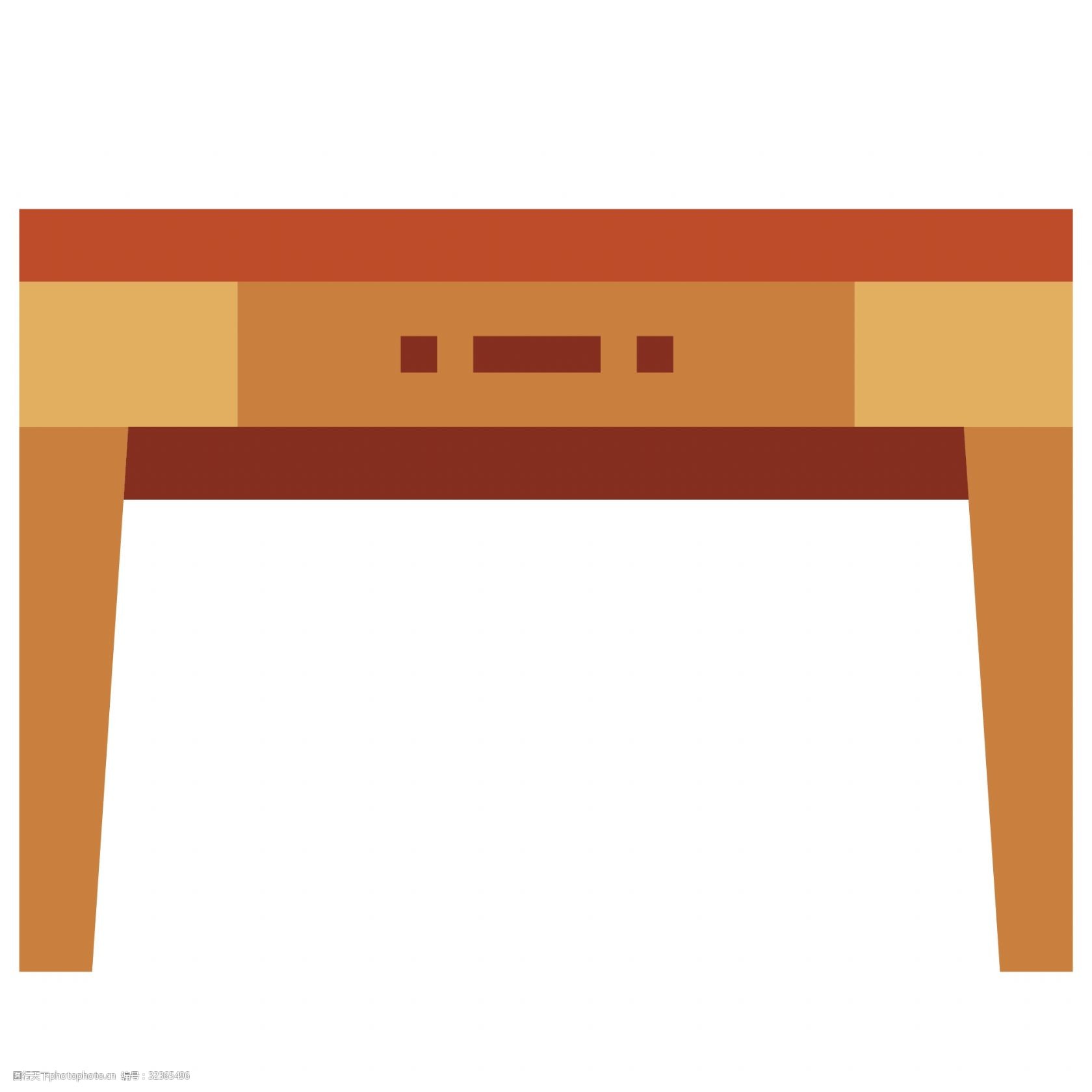 卡通木质桌子插画