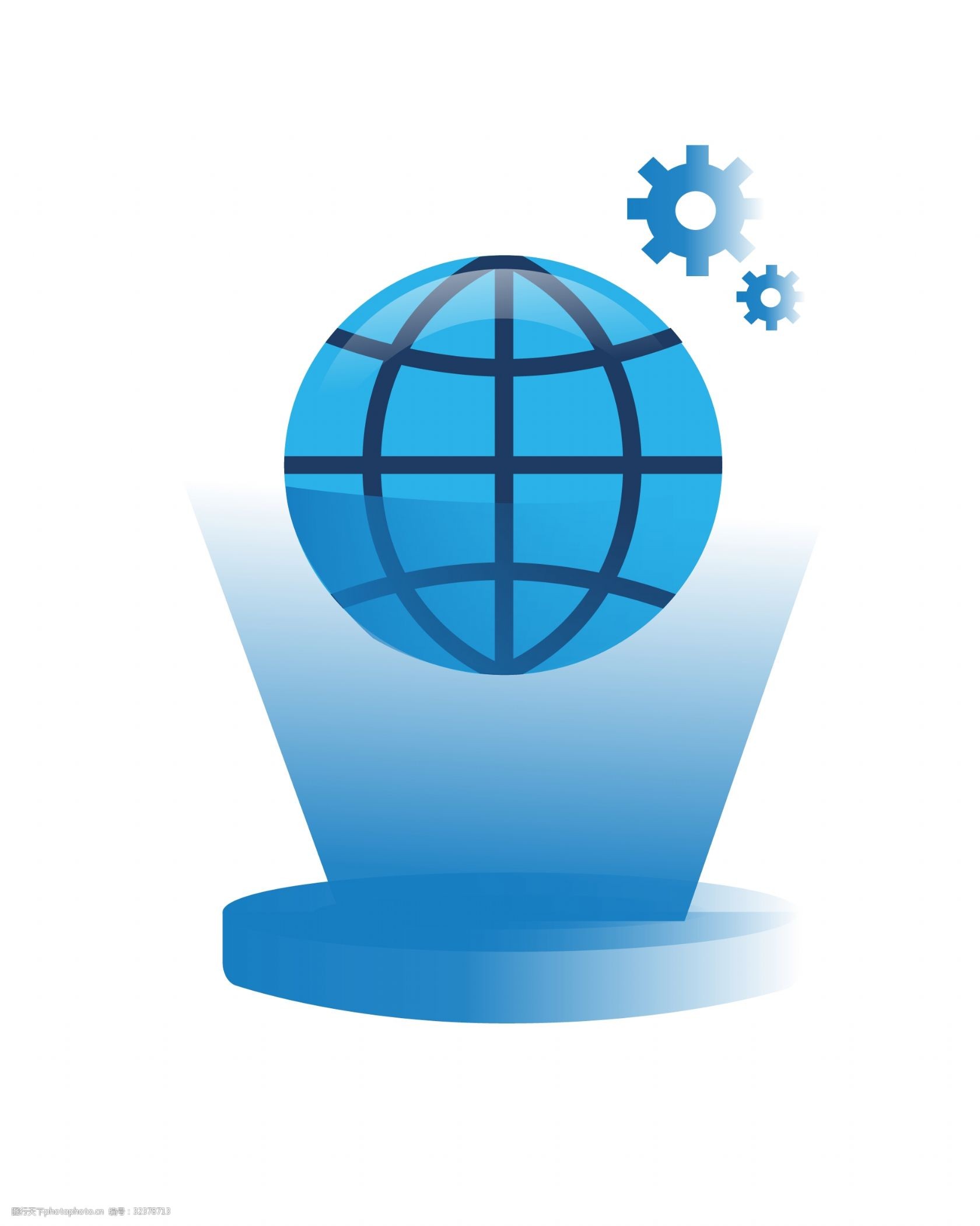 蓝色的智能地球插画