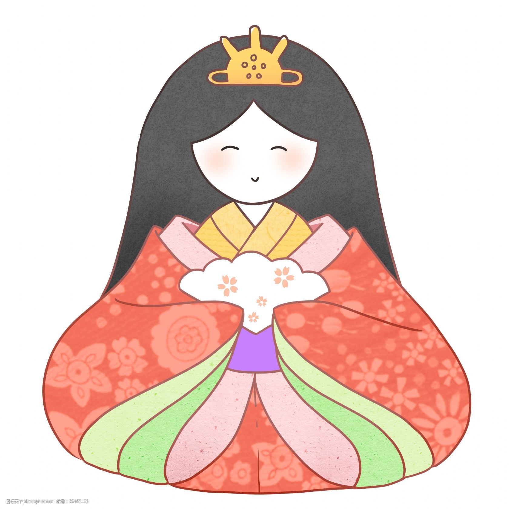 日本女儿节卡通插画